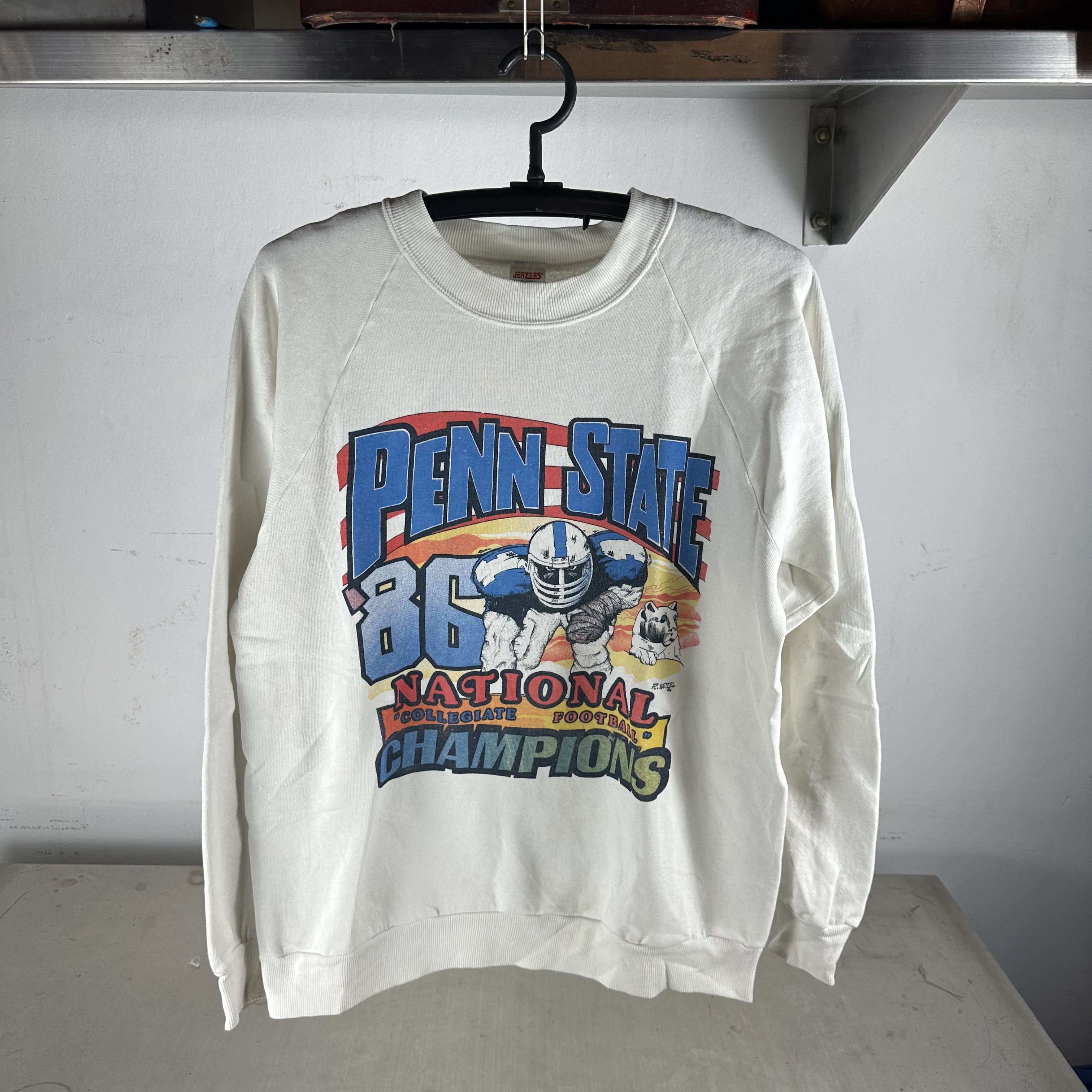 Vintage 1986 Penn State NCAA National Football Champs Sweatshirt Size US M / EU 48-50 / 2 - 1 Thumbnail