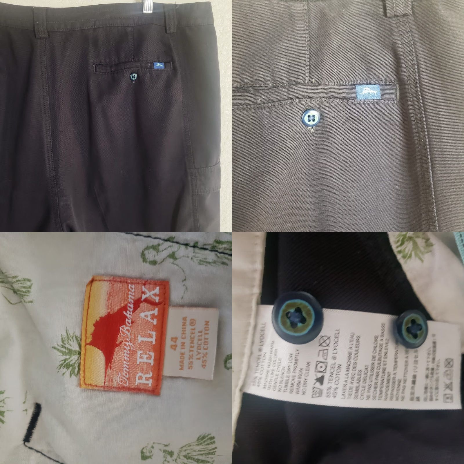 Tommy Bahama Tommy Bahama Shorts Mens 44 Black Stretch Chino Casual Flat Front 10in Inseam Canvas Pocket Pockets Regular Classic Mens Size US 44 / EU 60 - 8 Thumbnail