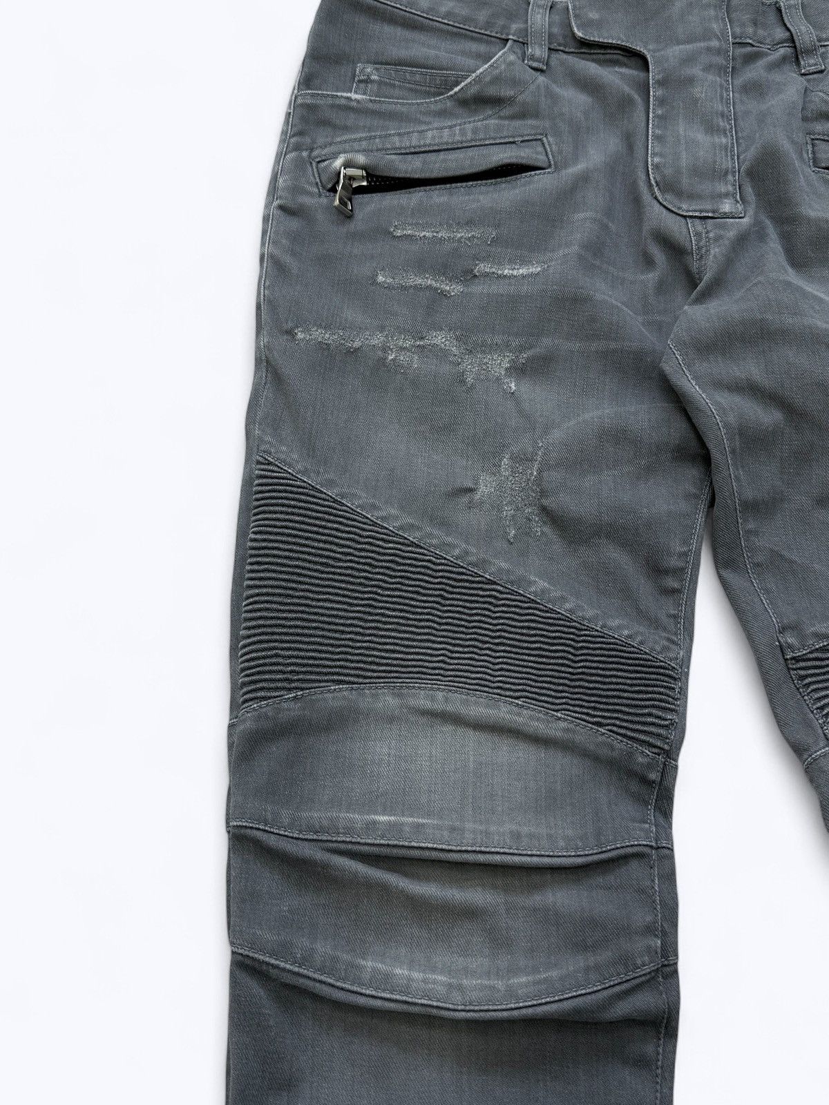Balmain Balmain Biker Washed Distressed Denim Pants Size US 31 - 4 Thumbnail