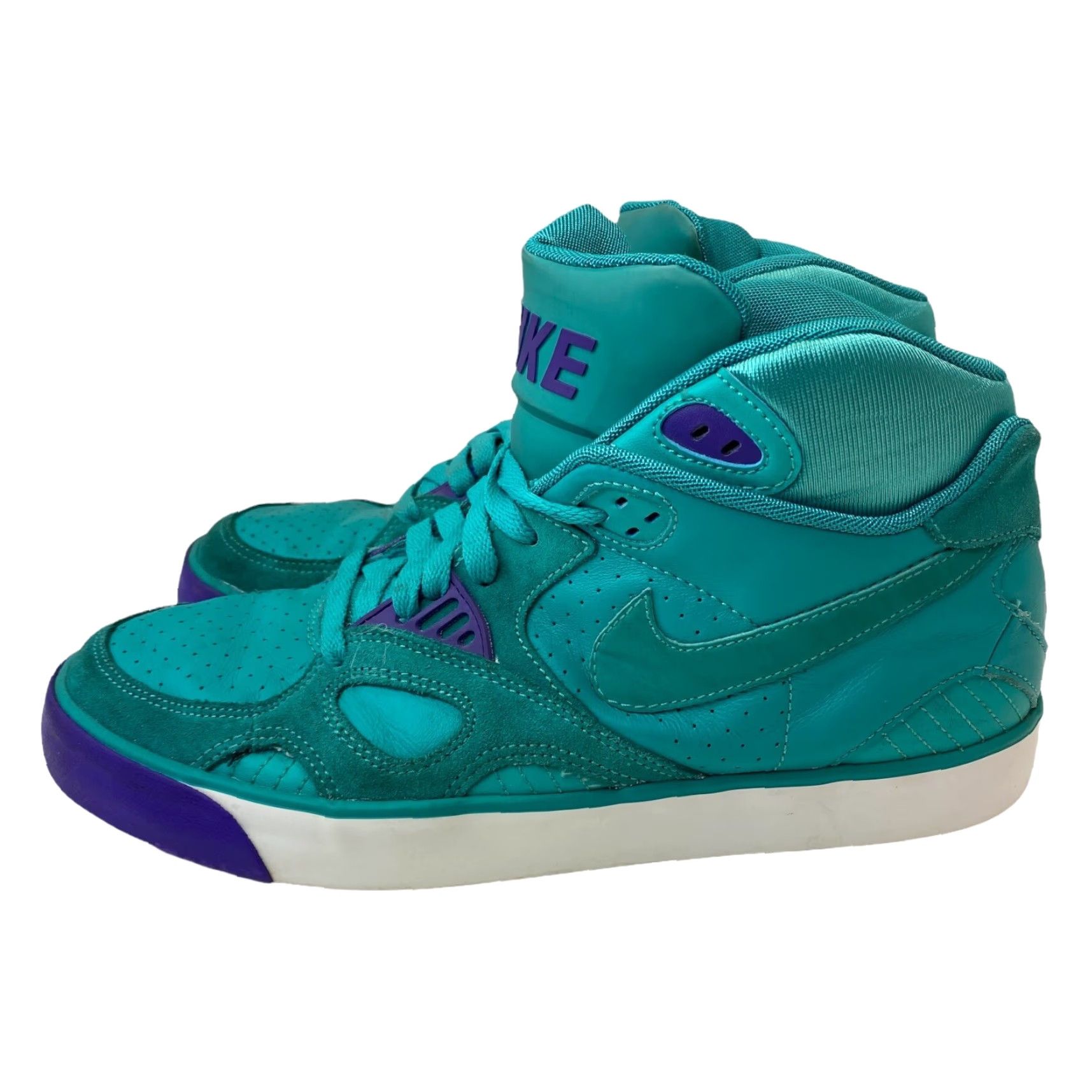 Nike NIKE AUTO TRAINER 407935-300 GREEN PURPLE WHITE MENS SIZE 9 2010 RELEASE BASKETBALL SHoes Size US 10 / EU 43 - 3 Thumbnail