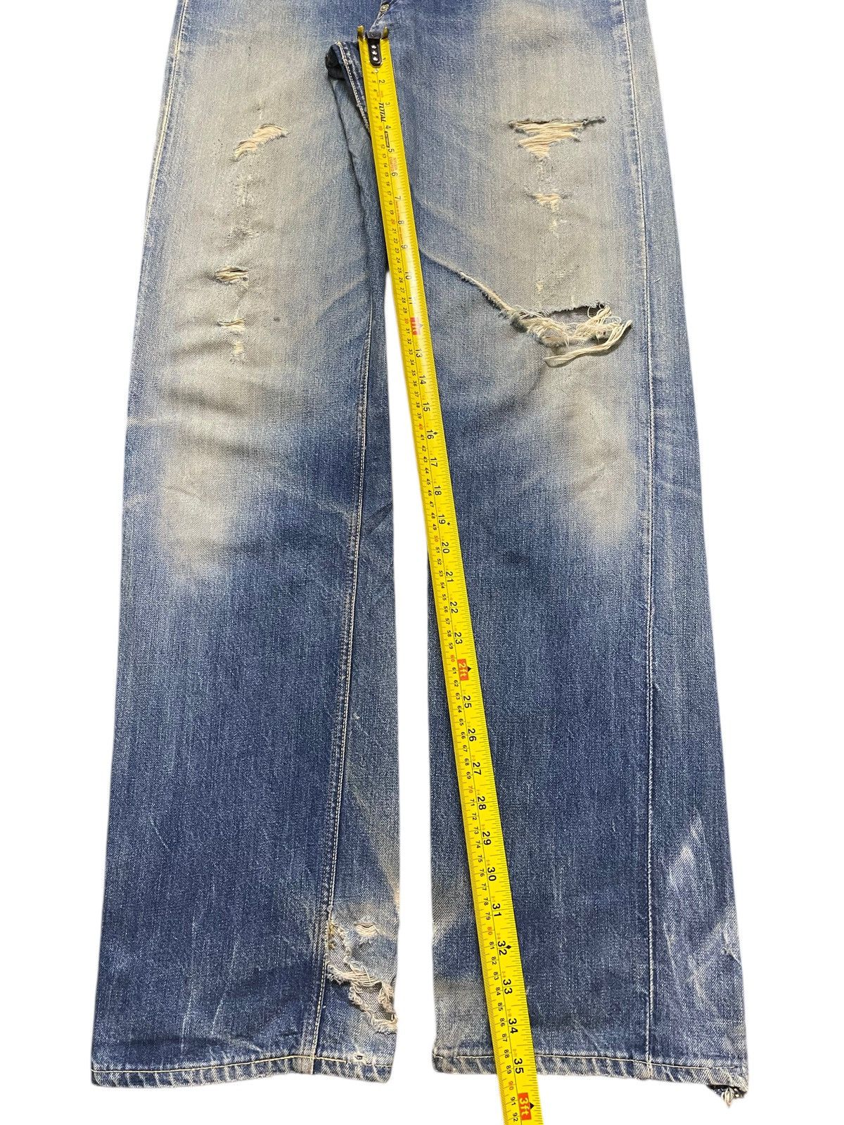 Lee Vintage 70s Lee Union Made Selvedge Mud Wash Faded Distress Size US 32 / EU 48 - 20 Thumbnail