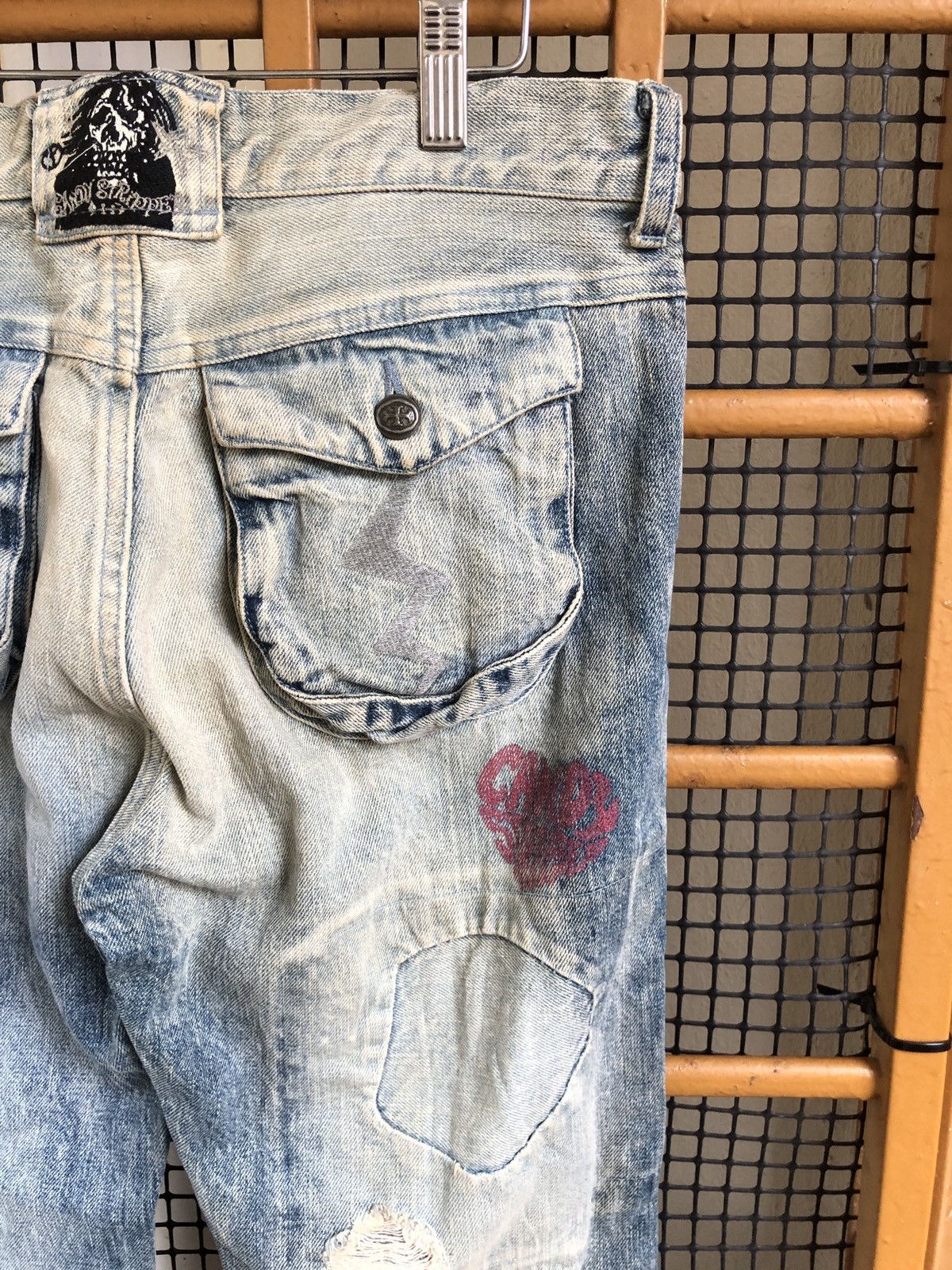 Japanese Brand CANDY STRIPPER DISTRESSED STYLE DENIM JEANS Size US 32 / EU 48 - 6 Thumbnail