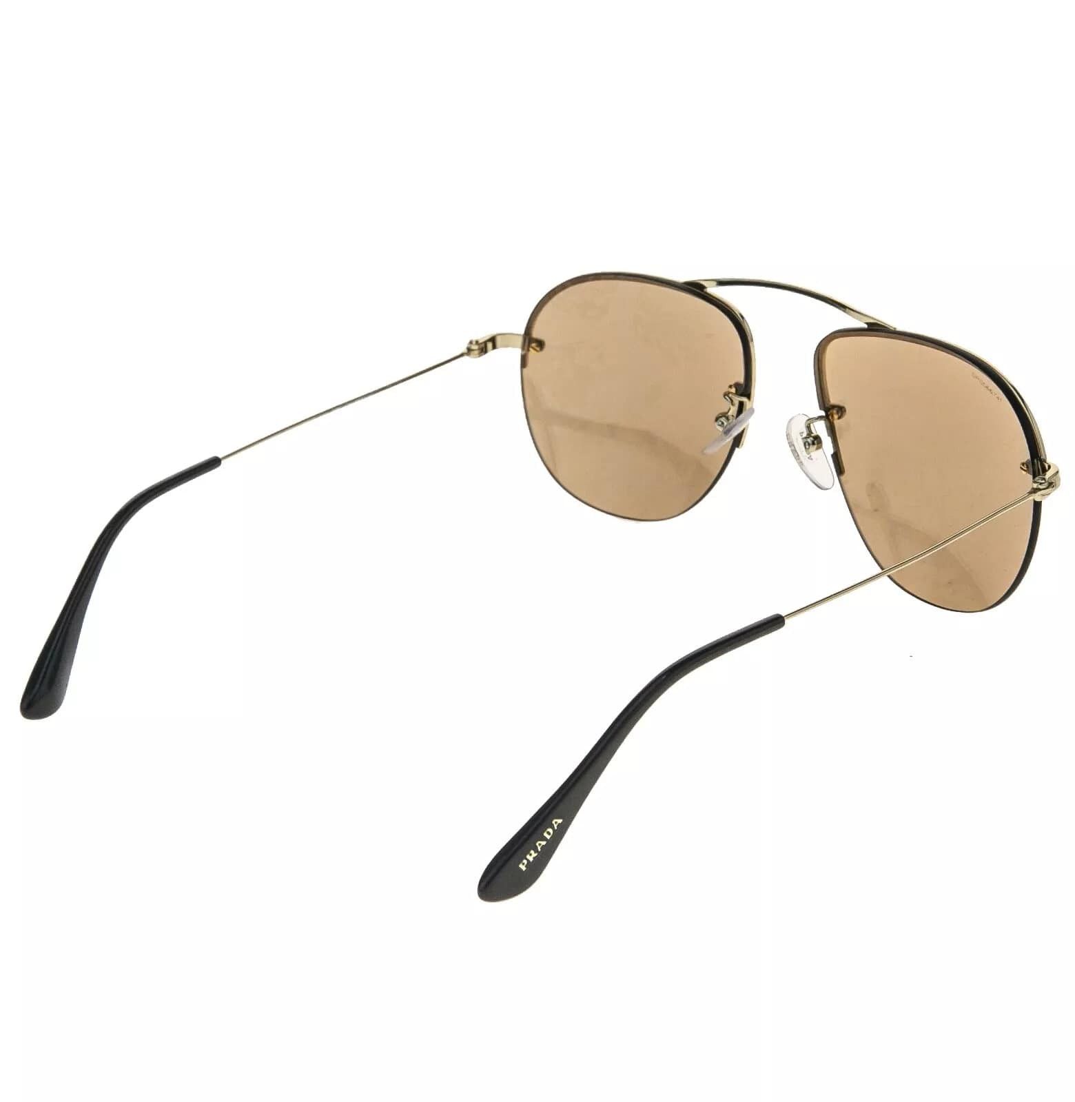 Prada PRADA 58O TEDDY PR58OS Aviator Gold Mirrored Sunglasses Size ONE SIZE - 2 Thumbnail