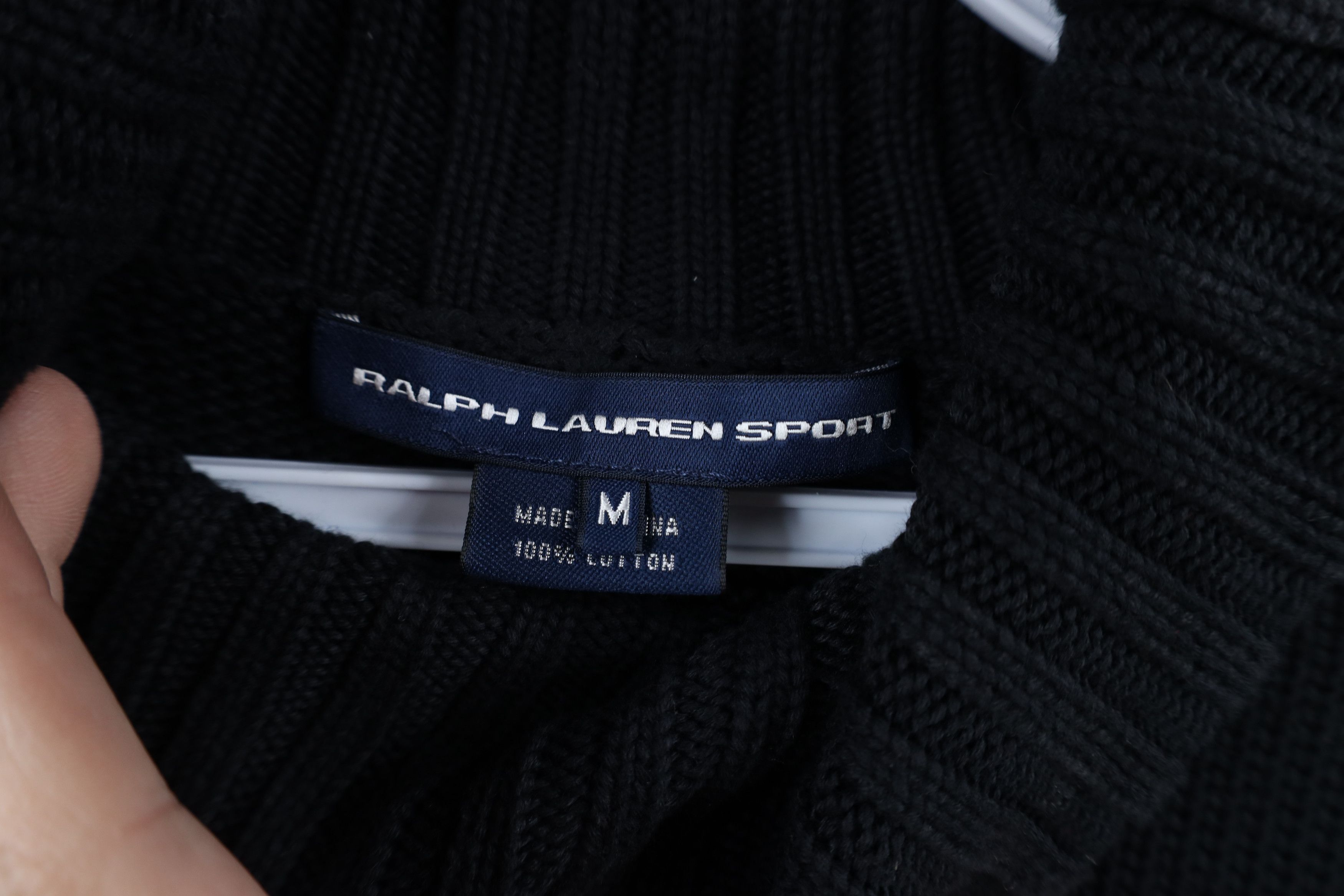 Ralph Lauren × Vintage Vintage 90s Ralph Lauren Cotton Turtleneck Sweater Black Size M / US 6-8 / IT 42-44 - 5 Thumbnail