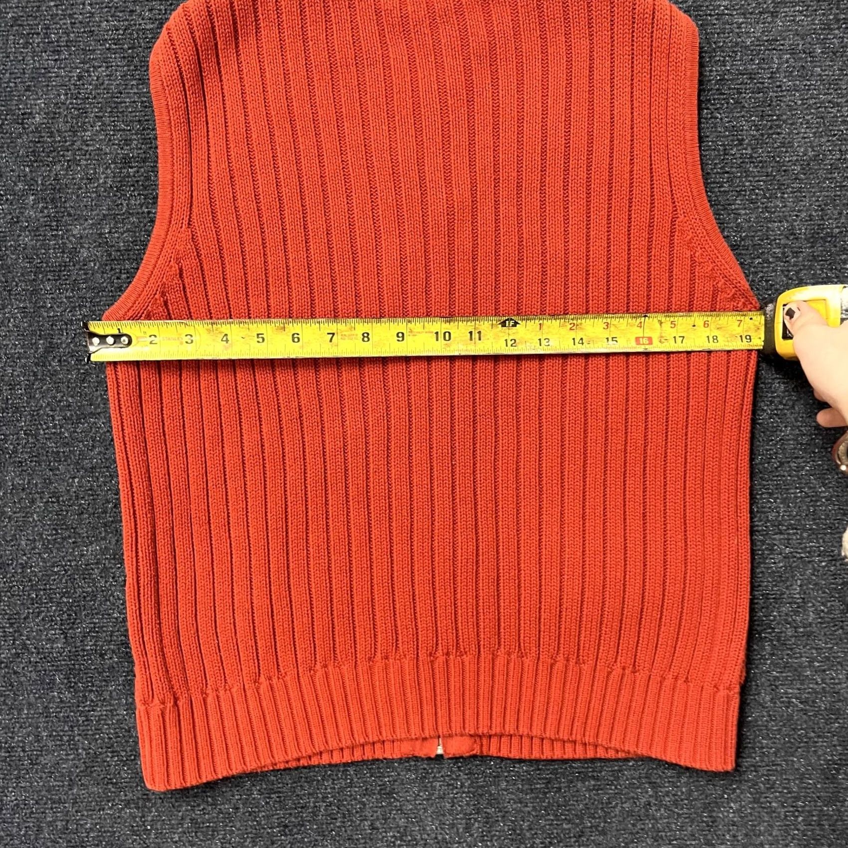 Pendleton VINTAGE Pendleton Sweater Vest Womens Large Orange Cable Knit Full Zip Mock Neck Cotton Size L / US 10 / IT 46 - 5 Thumbnail