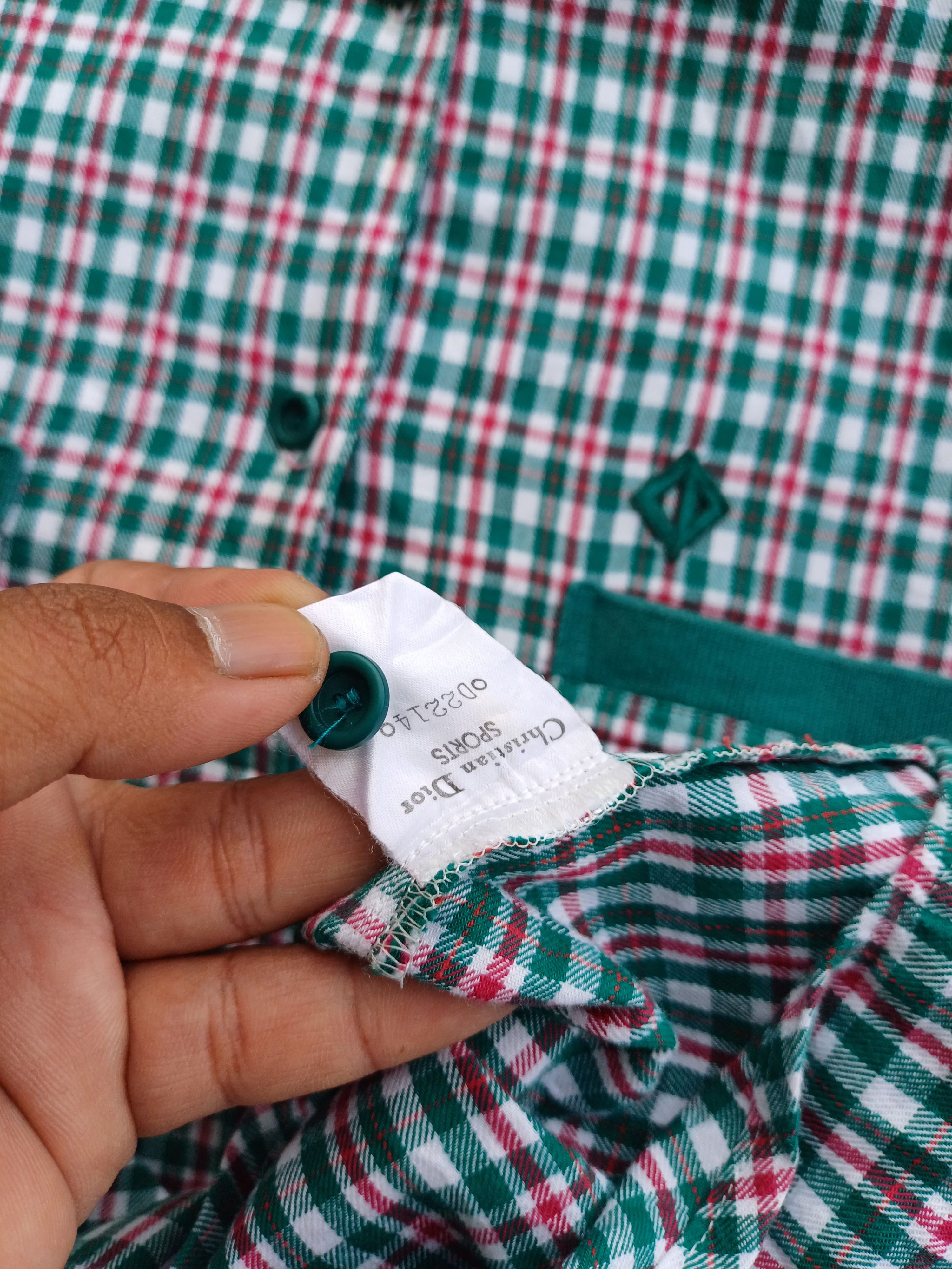 Christian Dior Monsieur Rare Vintage Christian Dior Checkered Longsleeve Shirt Size US L / EU 52-54 / 3 - 8 Thumbnail