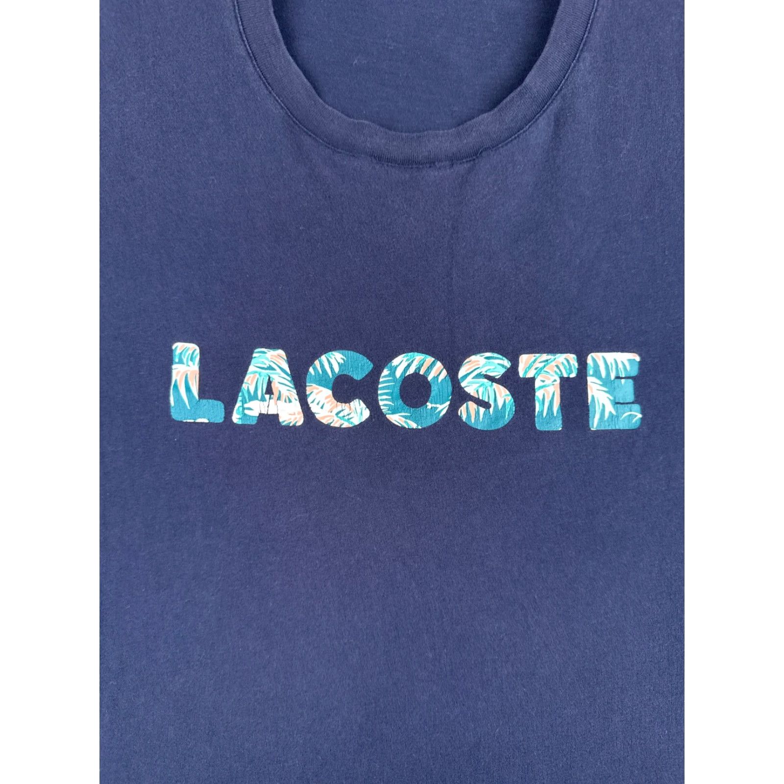 Lacoste VINTAGE Lacoste Shirt Mens 2XL Blue Floral Leaf Crew Neck Short Sleeve Cotton Logo Embroidered T-Shirt 2XL Adult Size US XXL / EU 58 / 5 - 6 Thumbnail