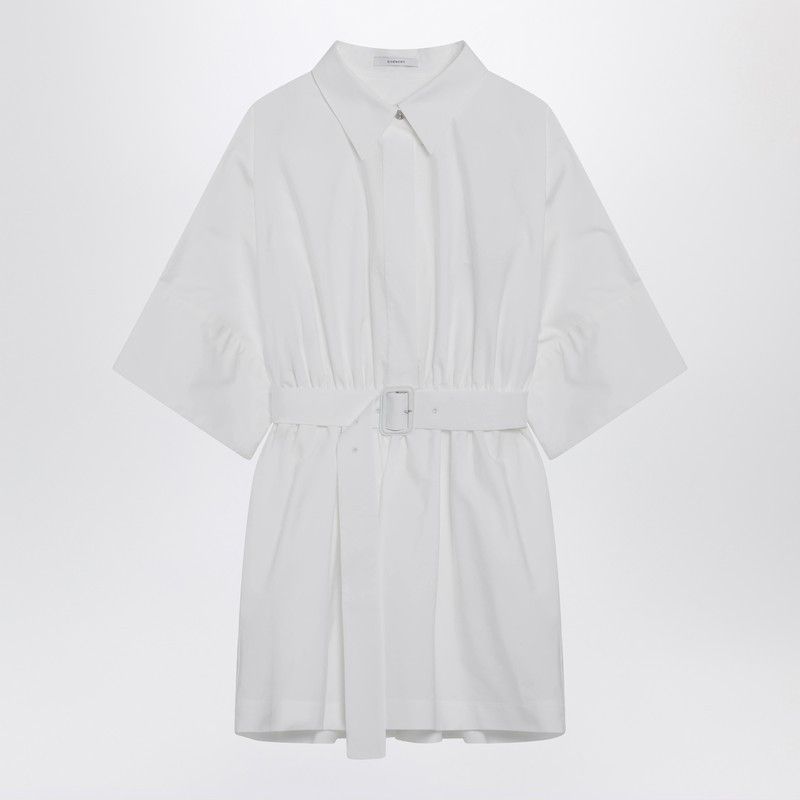 Givenchy Mini Chemisier Dress In White Poplin