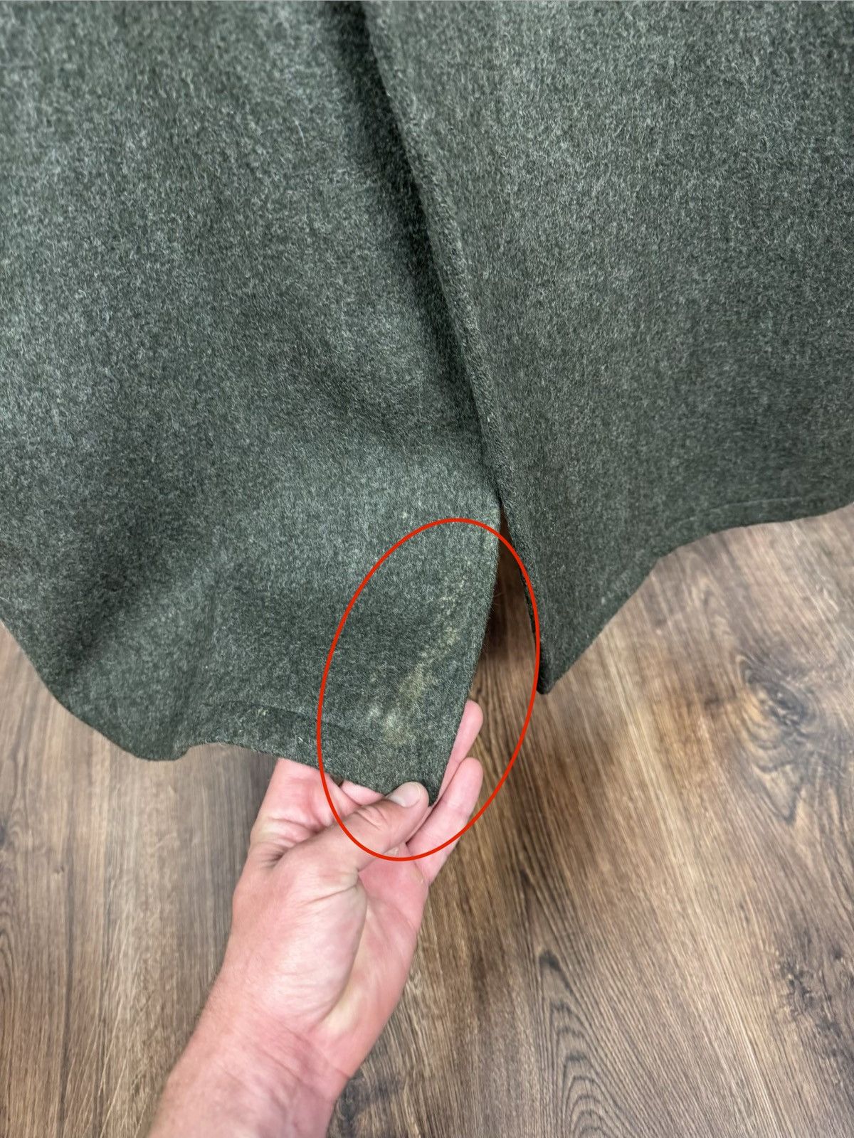 Other Vintage Men’s Olive Wool Overcoat Long Minimal Winter Coat Size US XXL / EU 58 / 5 - 6 Thumbnail
