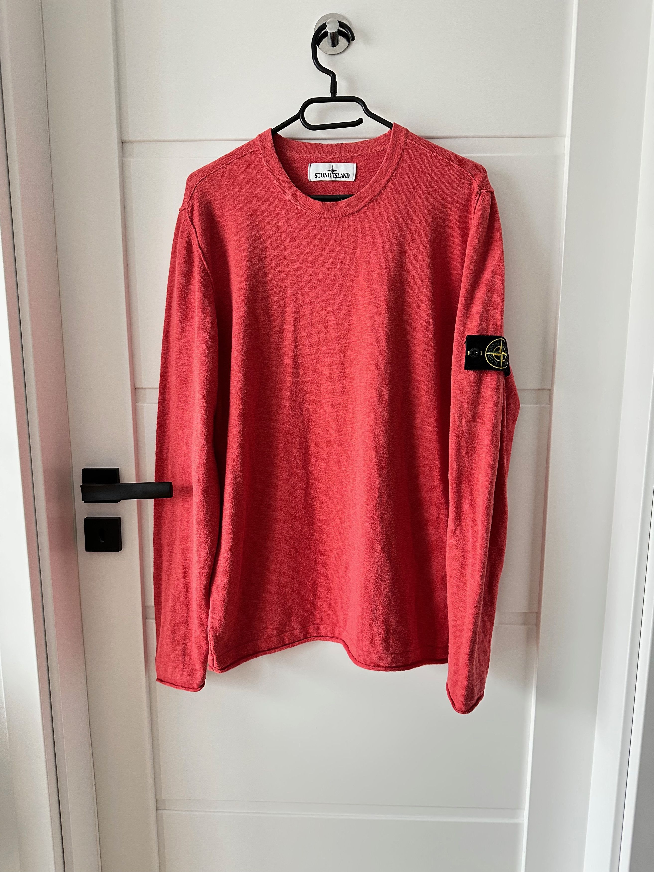 image of Stone Island Light Coral Crew Neck Sweater Jumper Pullover, Men's (Size XL)