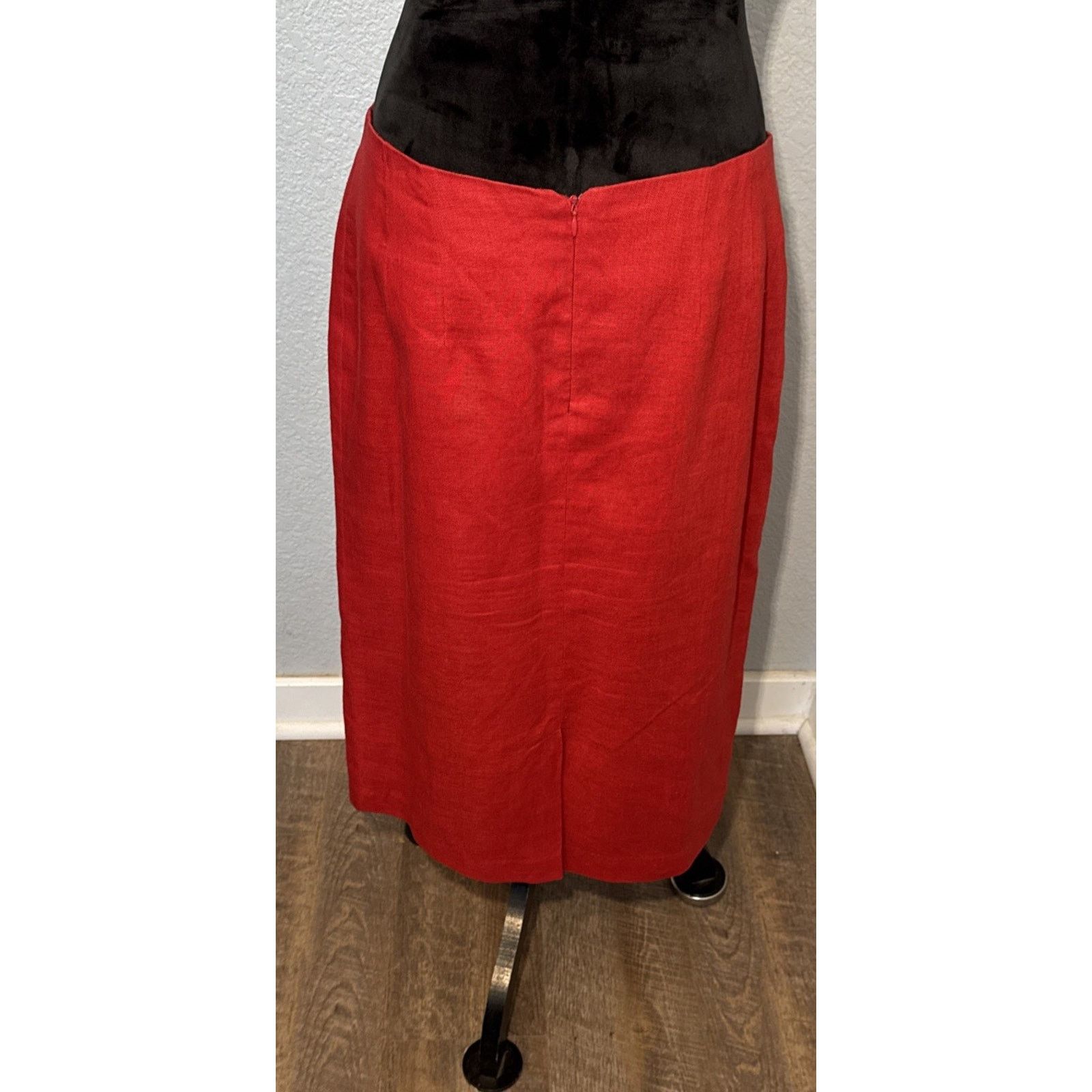Bill Blass Vintage Bill Blass Red Crimson Skirt 100% Linen Size 14 P Size 36" / US 14 / IT 50 - 4 Thumbnail
