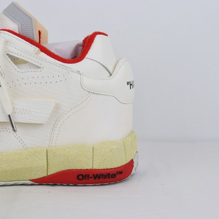 o1rshd1 Low Top Puzzle Couture Sneakers in White/Red