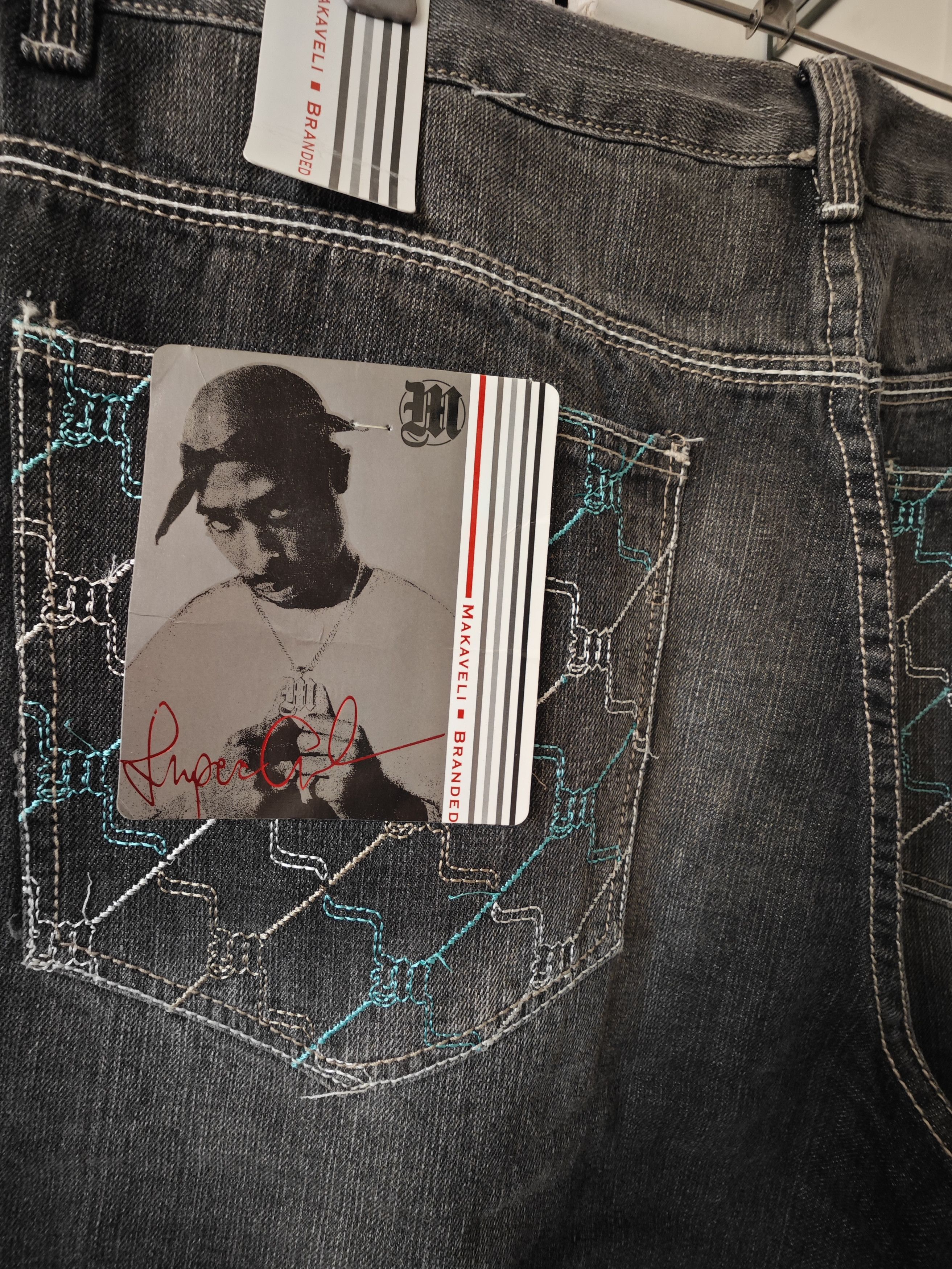 Makaveli Rare original Makaveli branded jeans,, new, ,hip-hop,Y2K. Size US 38 / EU 54 - 3 Thumbnail