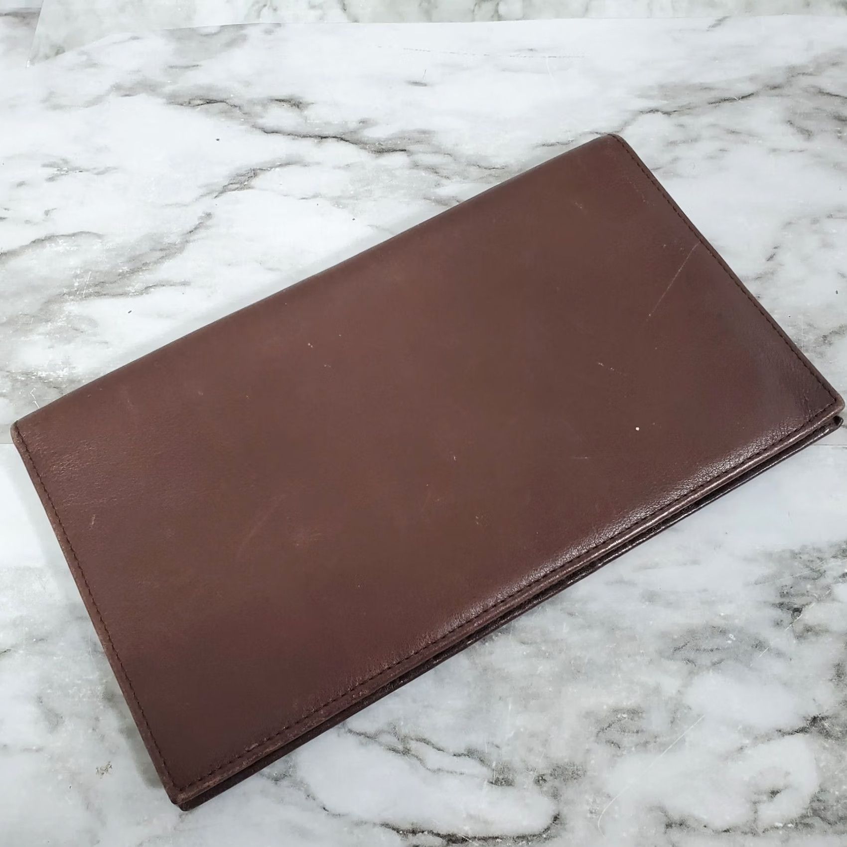 Tumi TUMI Brown Leather Long Bifold Wallet Organizer Multiple Card Slots ID Window Size ONE SIZE - 3 Thumbnail
