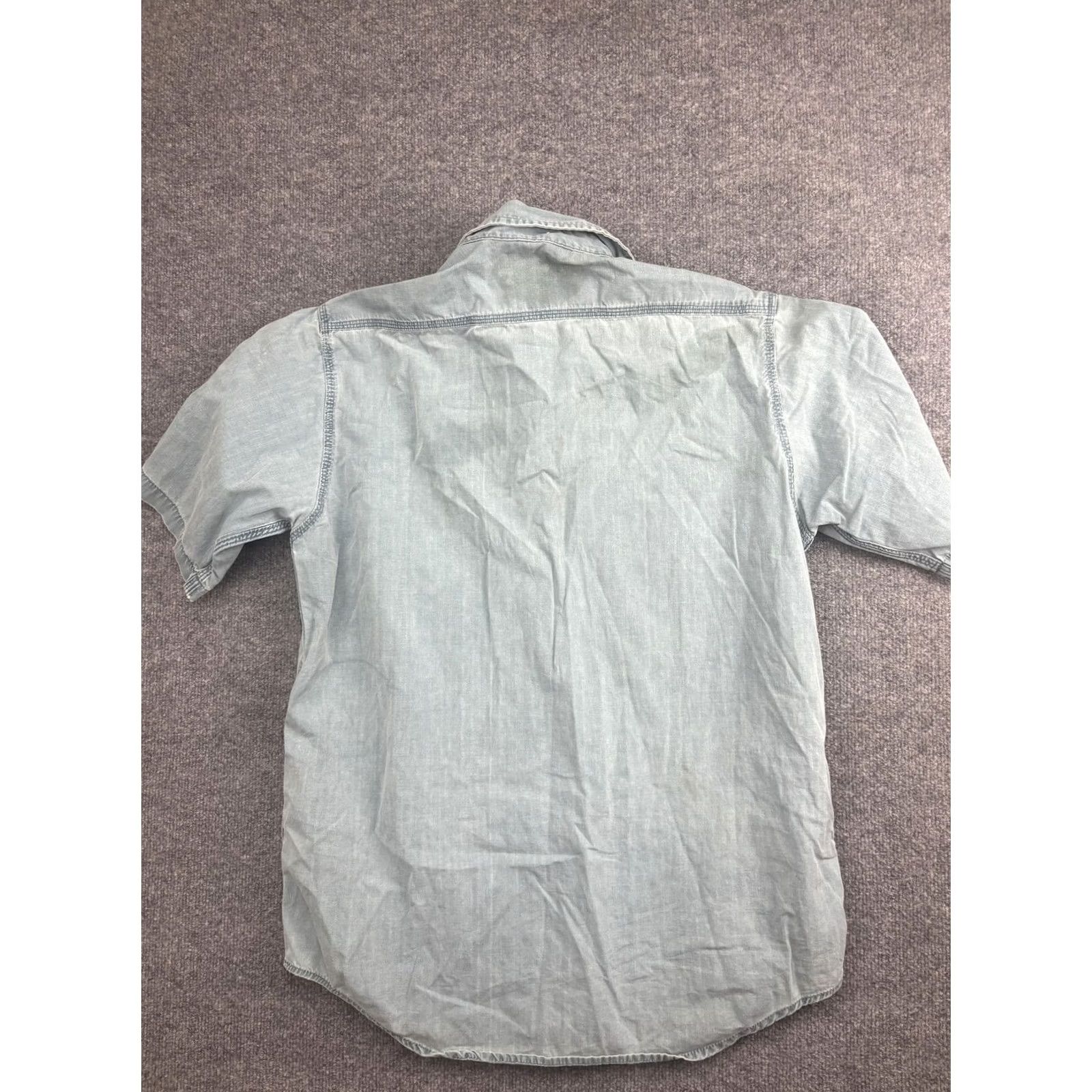 Carhartt VNTG Carhartt Shirt Mens L Blue Chambray Short Sleeve Button Front Workwear Size US L / EU 52-54 / 3 - 7 Thumbnail