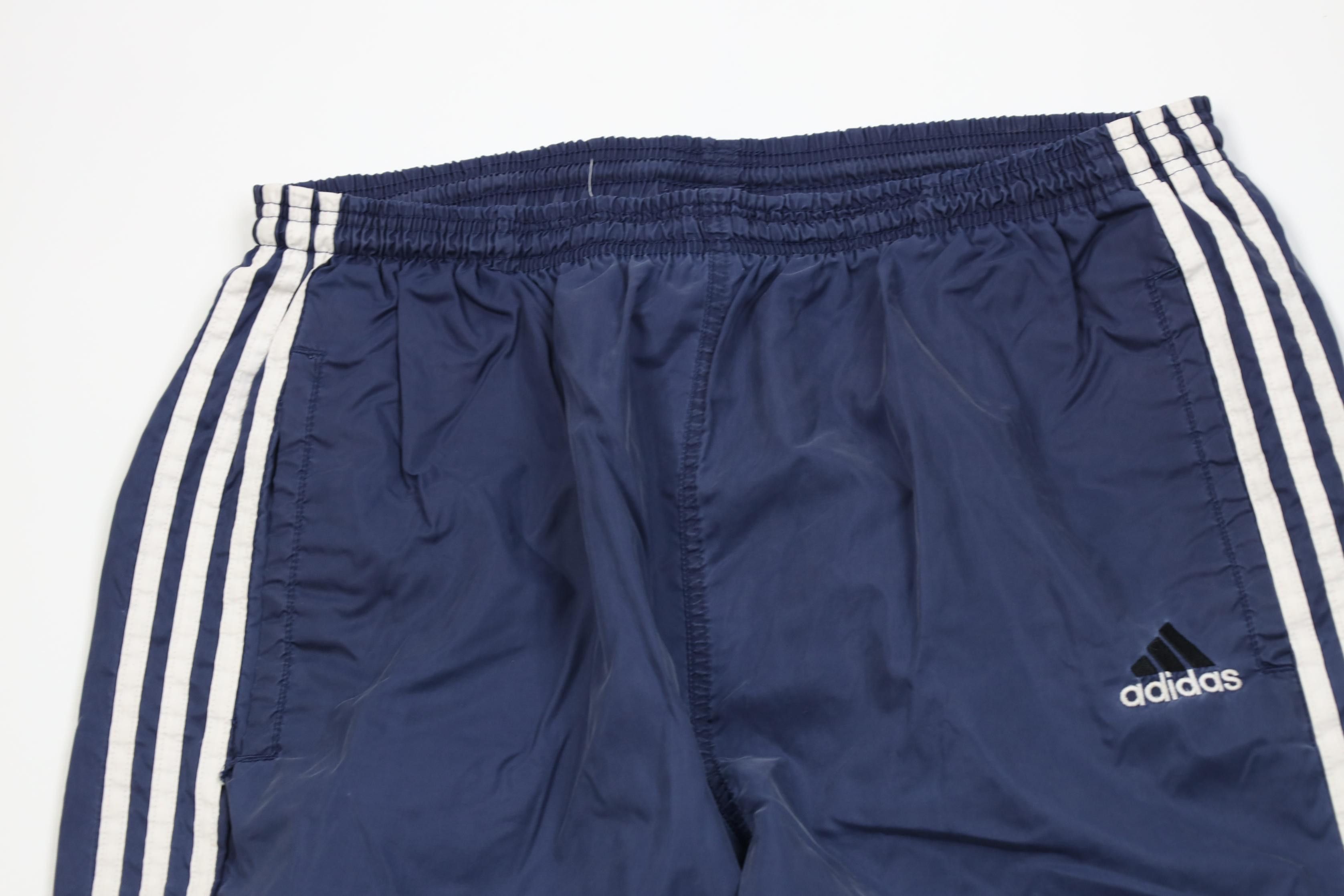 Adidas Vintage 90s Adidas Windbreaker Joggers Pants Navy Blue Size US 36 / EU 52 - 2 Thumbnail