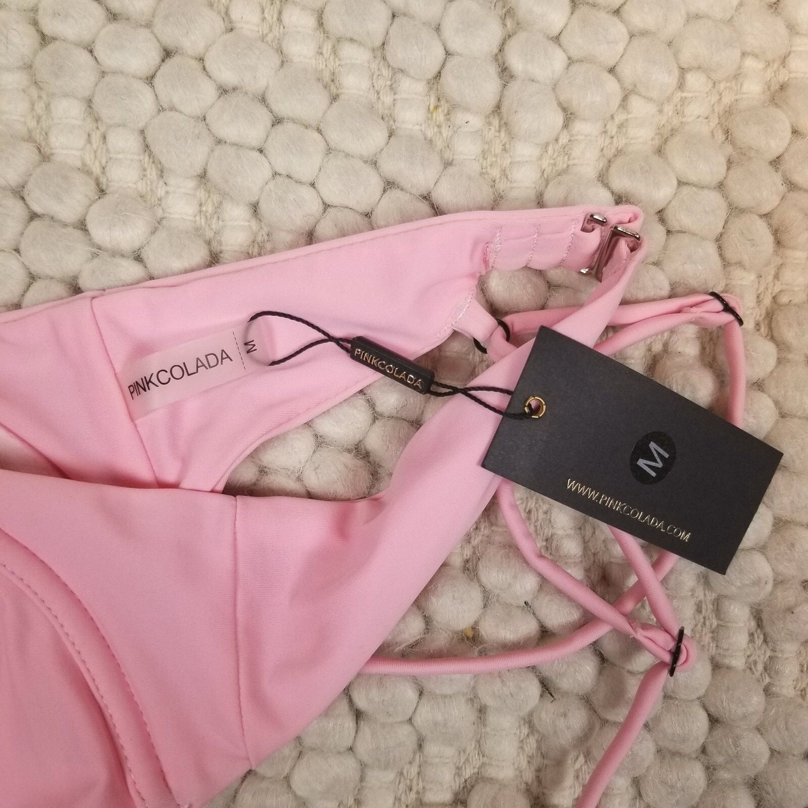 Other NWT PinkColada Tropez Bikini Top Bubblegum Pink Sz Medium Size ONE SIZE - 6 Thumbnail