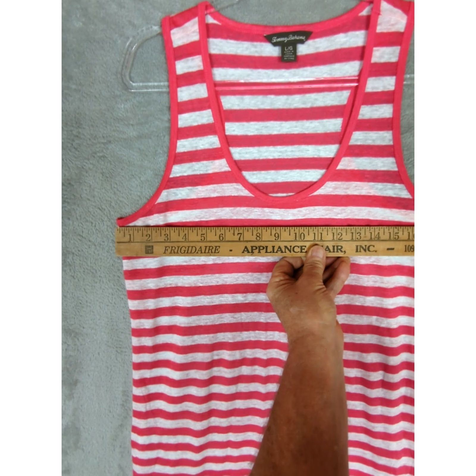 Tommy Bahama TOMMY BAHAMA Women Tank Top L Coral And White Stripe Beachy Coastal Cruise Size L / US 10 / IT 46 - 6 Thumbnail