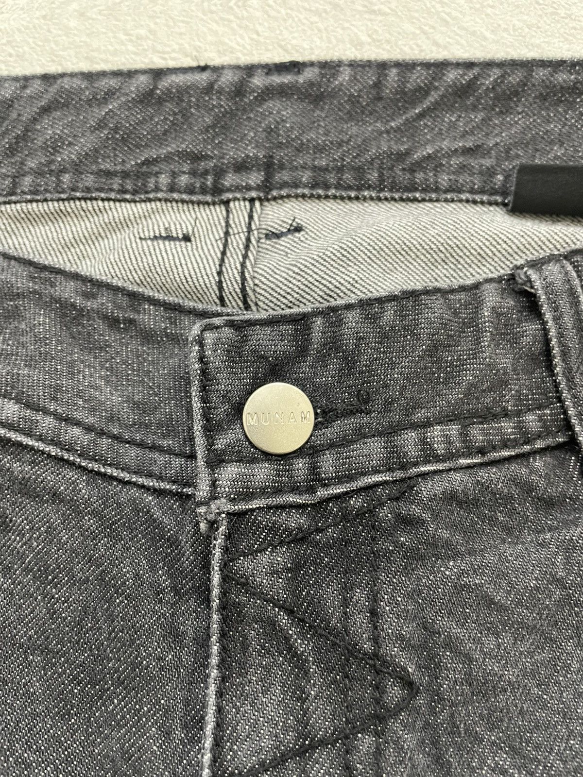 Japanese Brand 2000s Munam Bit Buttom Washed Black Jeans Size US 30 / EU 46 - 8 Thumbnail