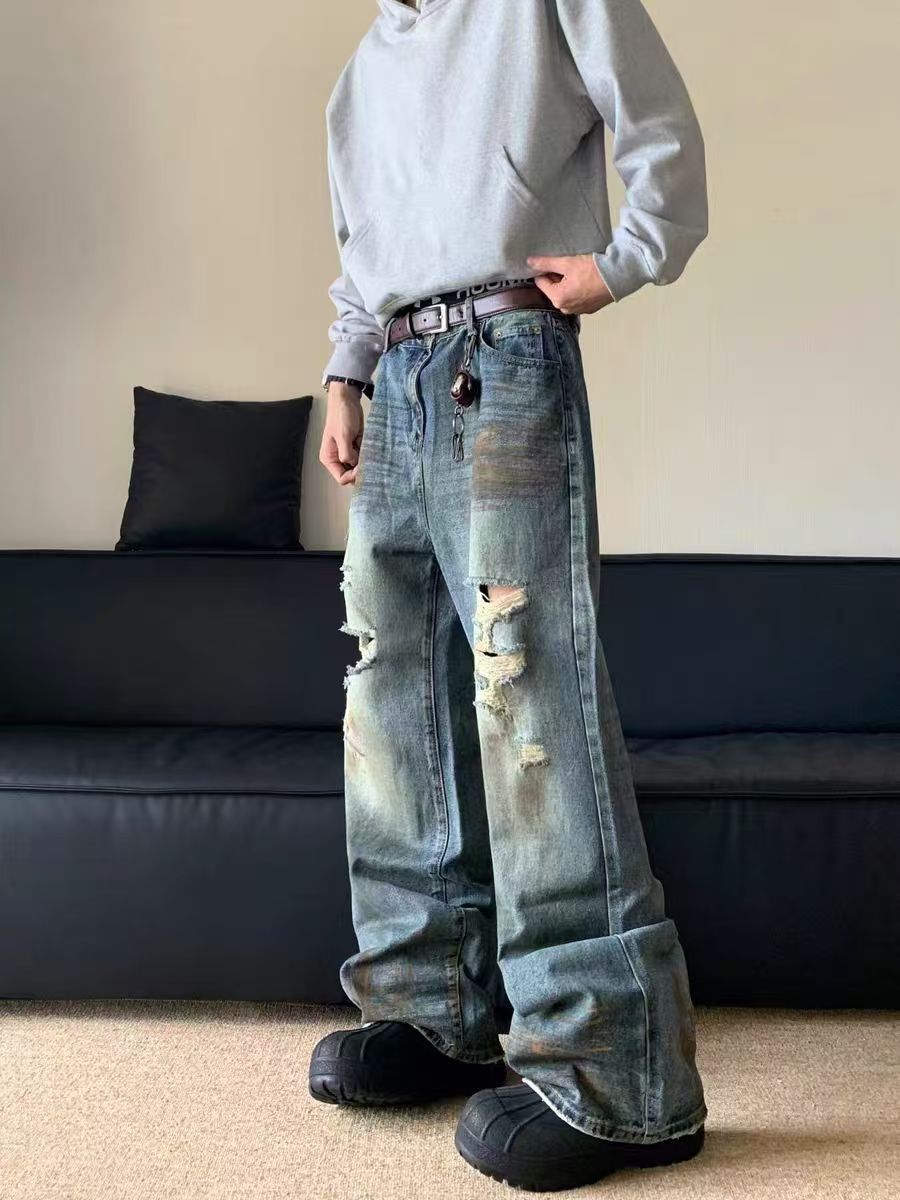 Japanese Brand × Jean Vintage Wasteland Dirty Dye Denim Trousers Size US 34 / EU 50 - 1 Thumbnail