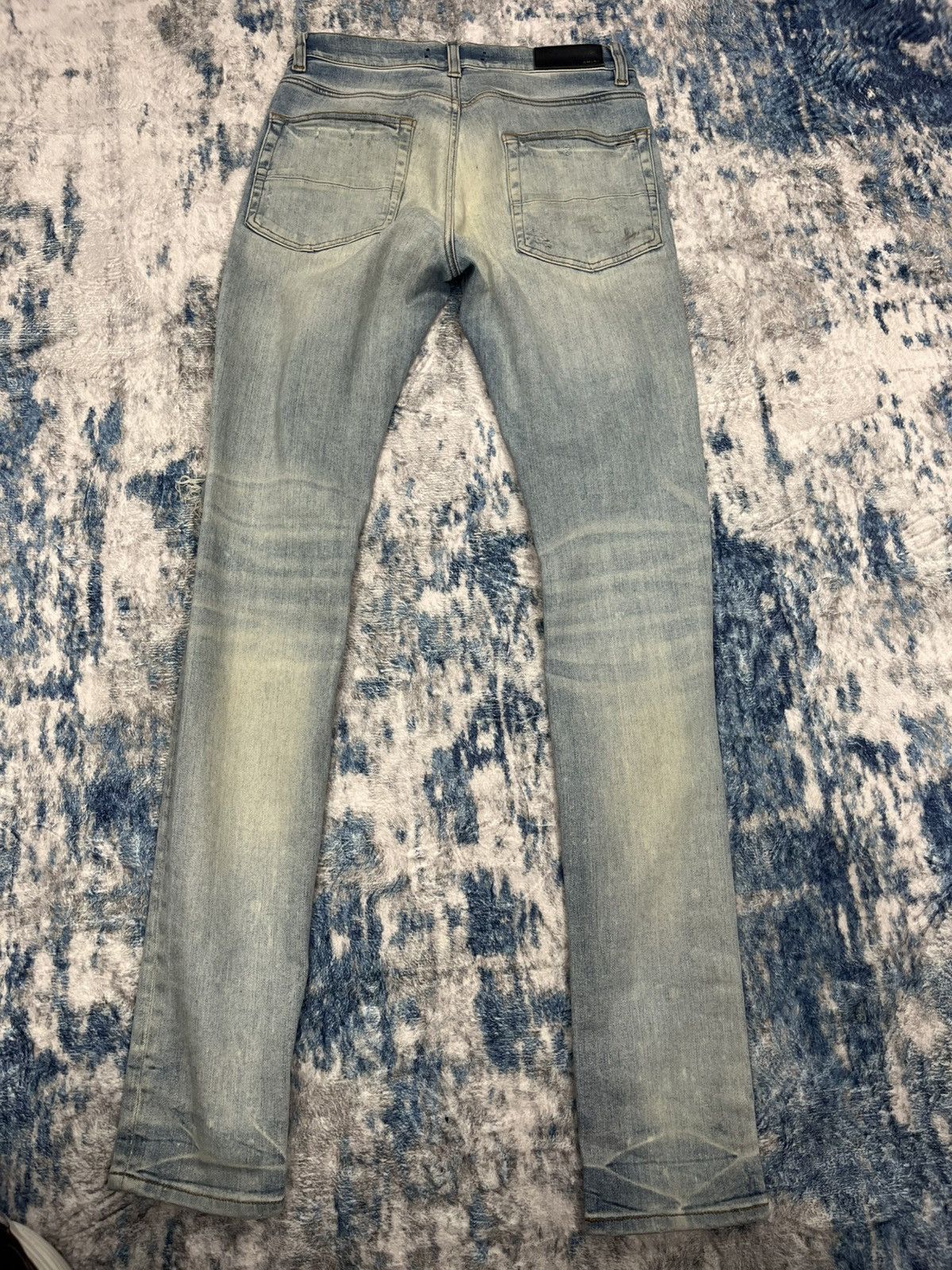 Amiri mx1 jeans w/ black bandana patches