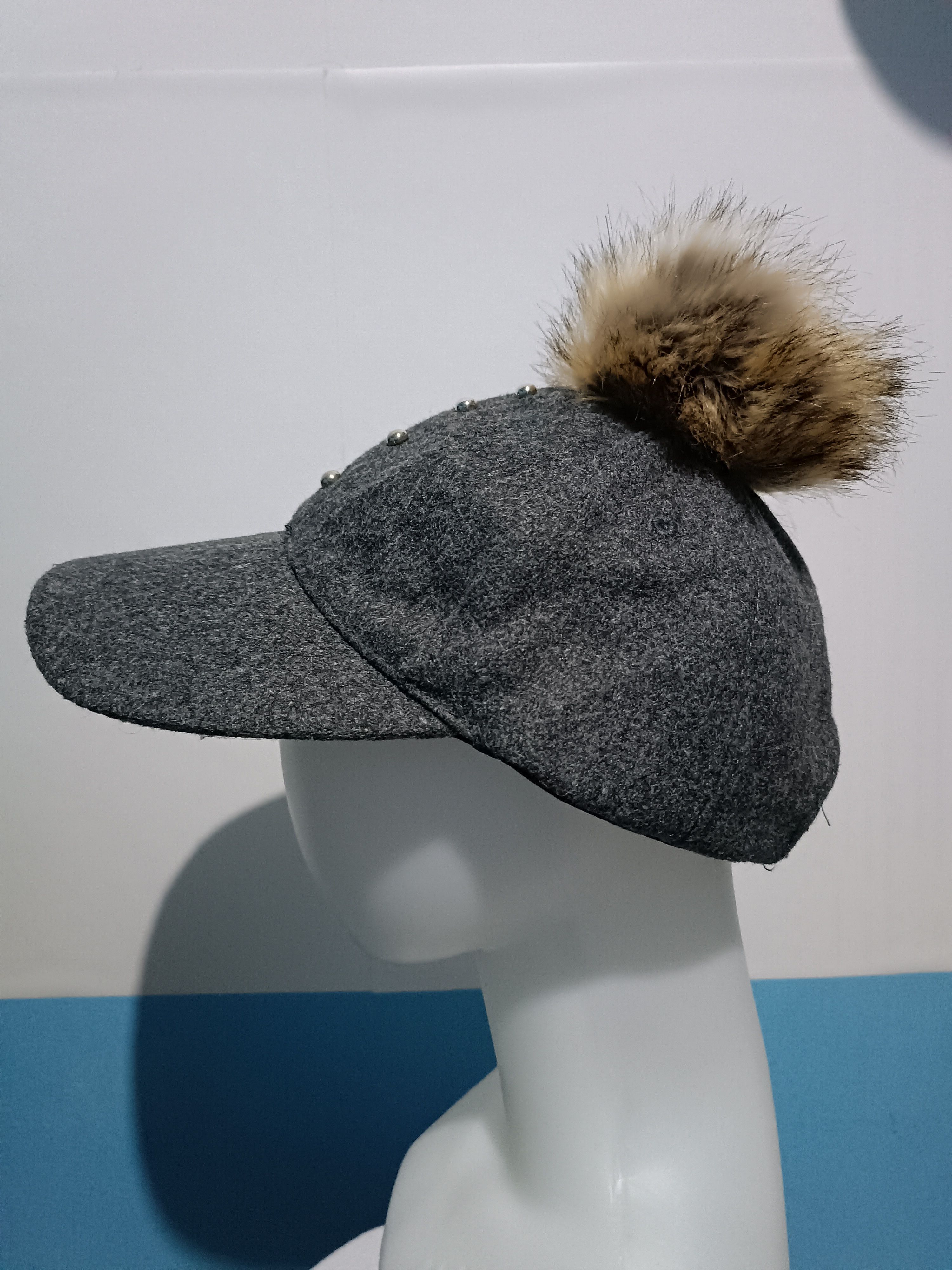 Japanese Brand Baseball Hat with Fur and Iron Spike Size ONE SIZE - 2 Thumbnail