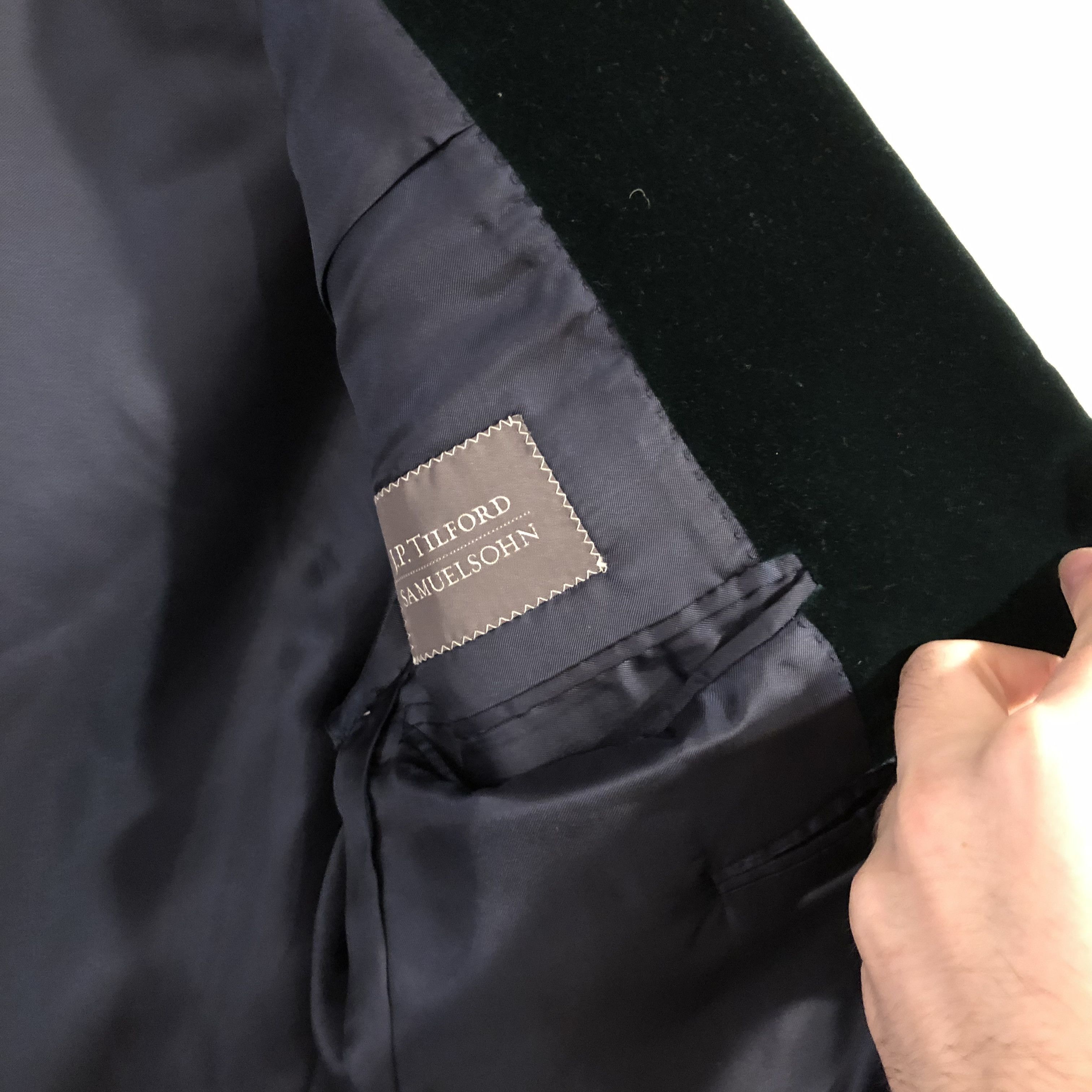 J.P. Tilford Samuelsohn Green Velvet Blazer Size 42L - 6 Thumbnail