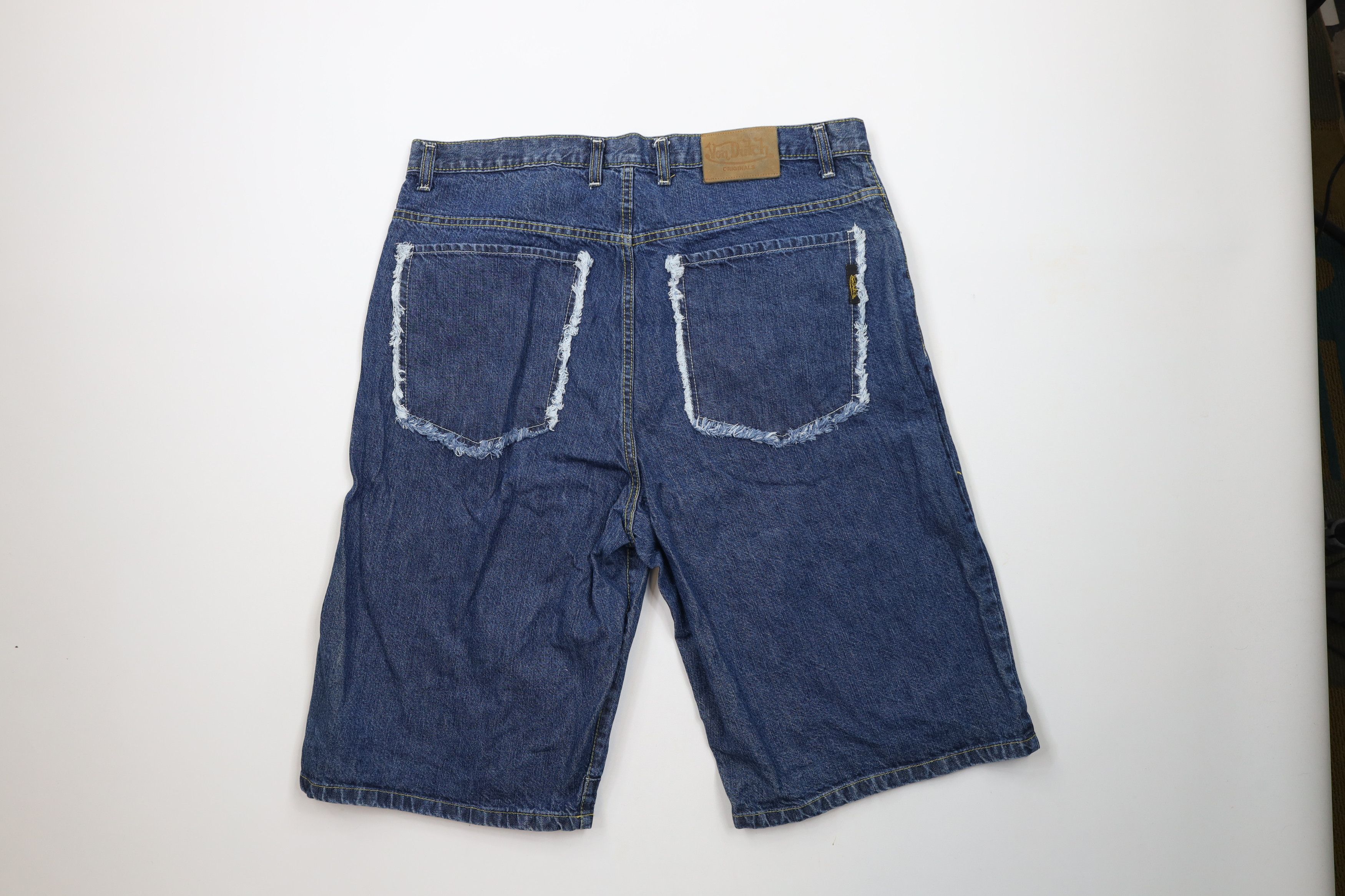 Vintage × Von Dutch Vintage 90s Y2K Von Dutch Spell Baggy Fit Denim Jean Shorts Size US 38 / EU 54 - 12 Thumbnail