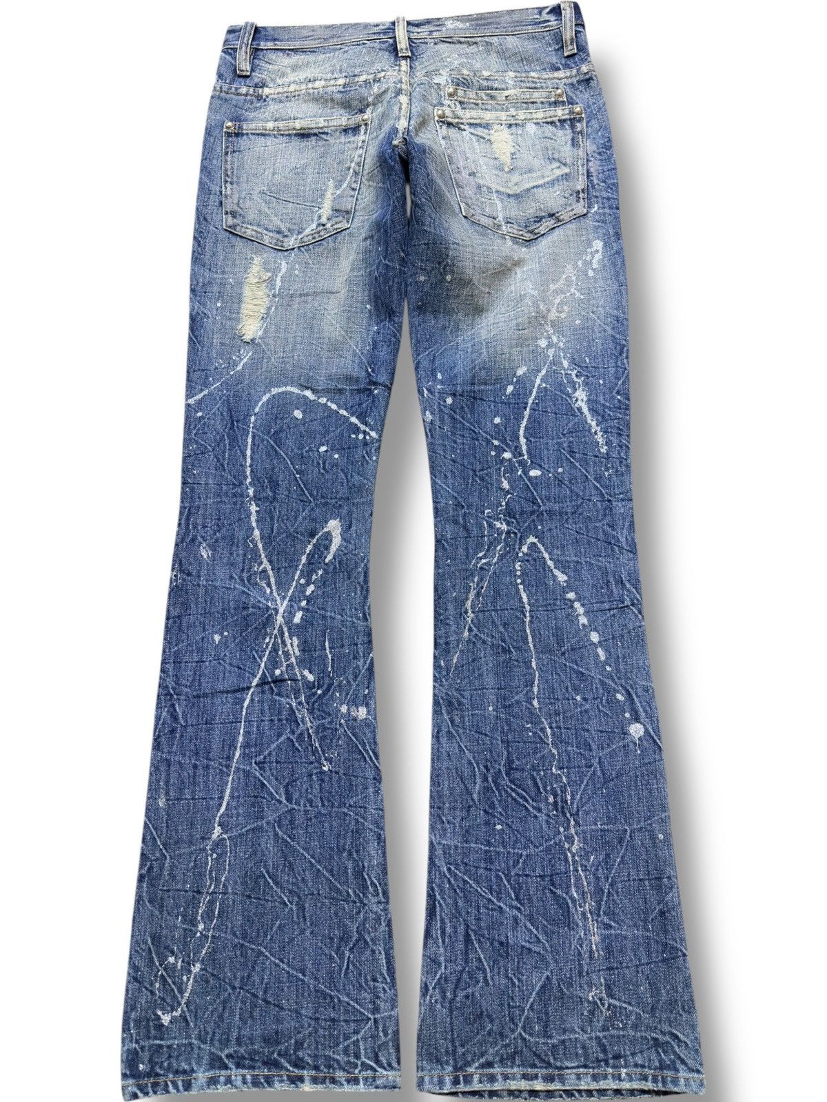 Tornado Mart Vintage Midas Flare Bootcut Paint Splatter Grunge Denim Size US 31 - 5 Thumbnail