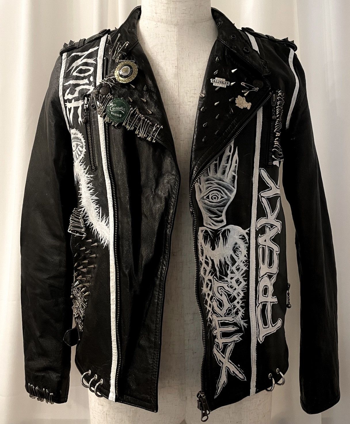 Other 1 of 1 Hand Painted Custom Studded Leather Jacket/Punk Size US S / EU 44-46 / 1 - 2 Thumbnail