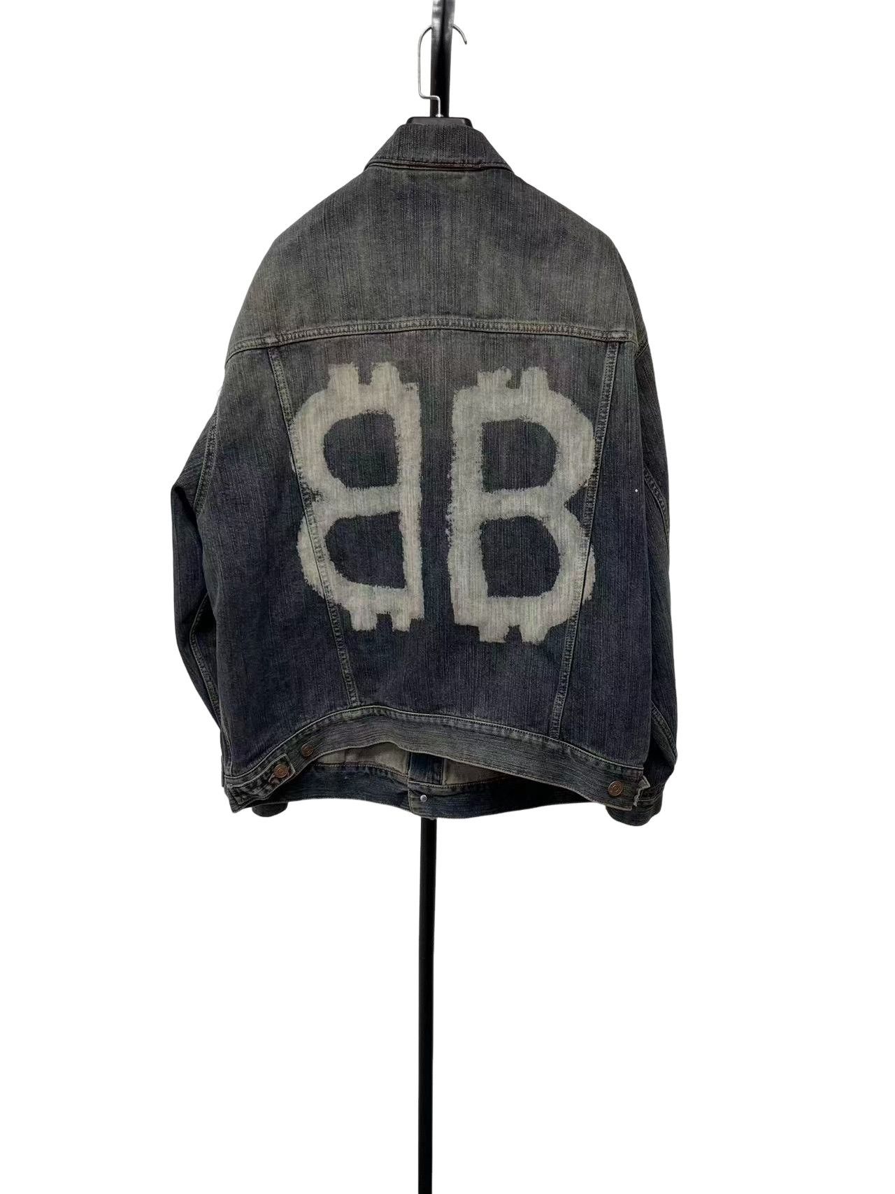 Balenciaga Balenciaga Logo Print Denim Jacket XS Size US XS / EU 42 / 0 - 1 Thumbnail