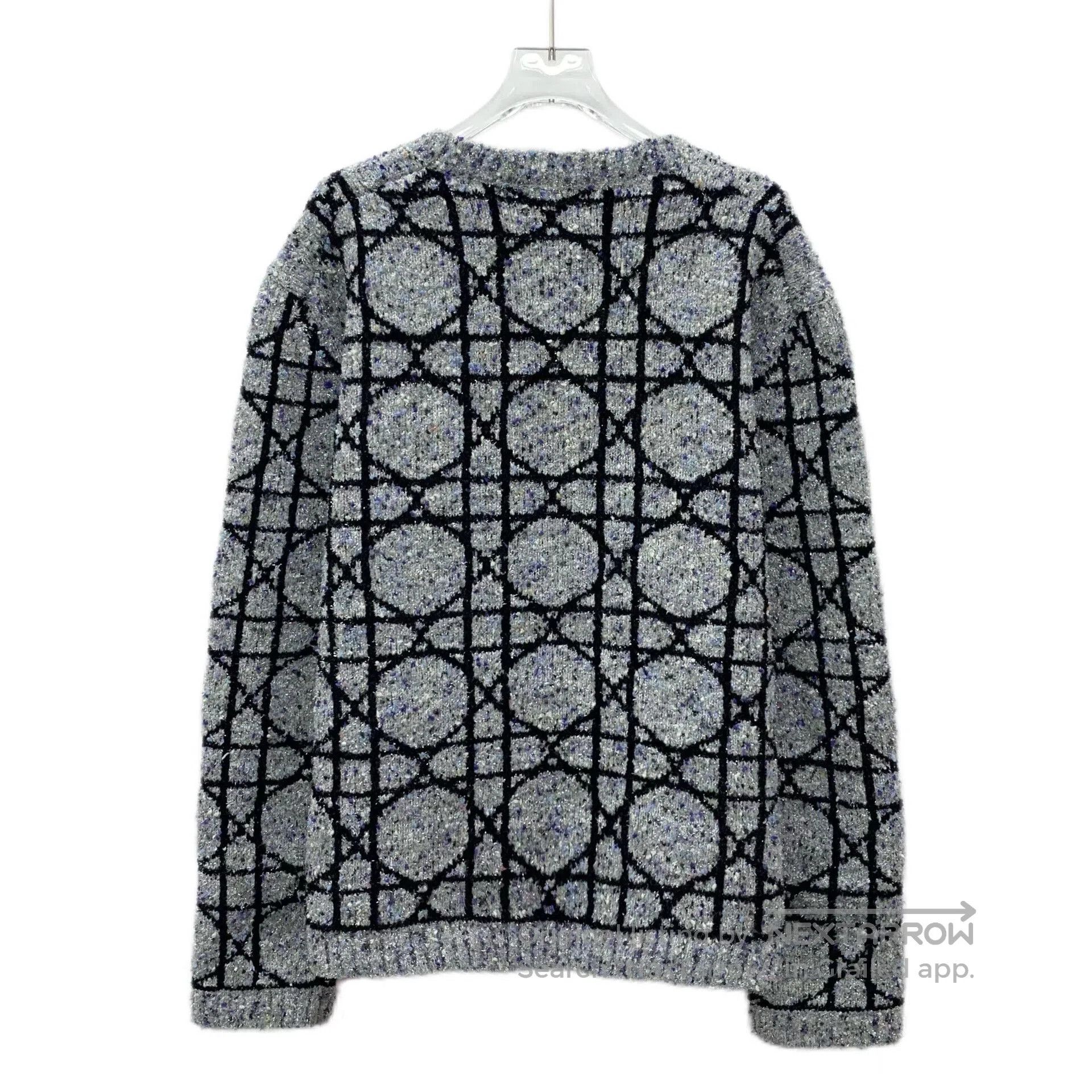 Dior gray silver patterned long sleeve knit sweater. Size US XL / EU 56 / 4 - 2 Thumbnail