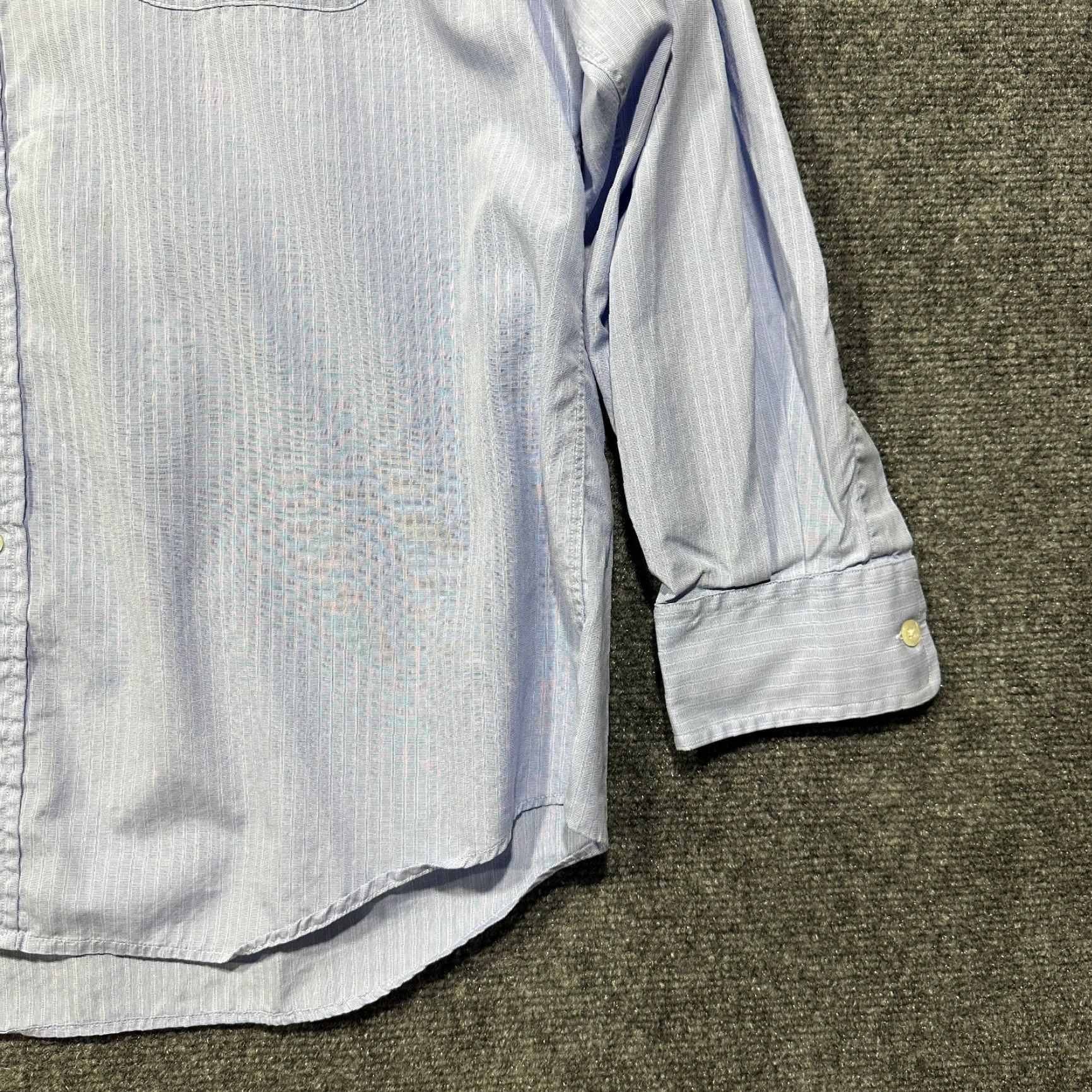 Vintage Hickey Freeman Shirt Mens 16.5 Button Up Blue Stripe Cotton Pocket Modern Classic Shirt Mens 16.5 Blue Button-Up Size US XL / EU 56 / 4 - 3 Thumbnail