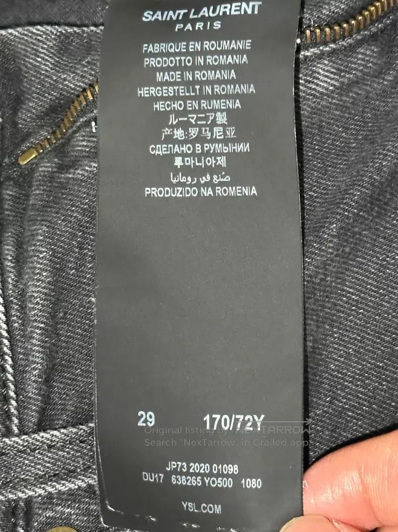 Saint Laurent Paris Saint Laurent Paris Black and grey washed slim-fit denim p Size US 29 - 6 Thumbnail