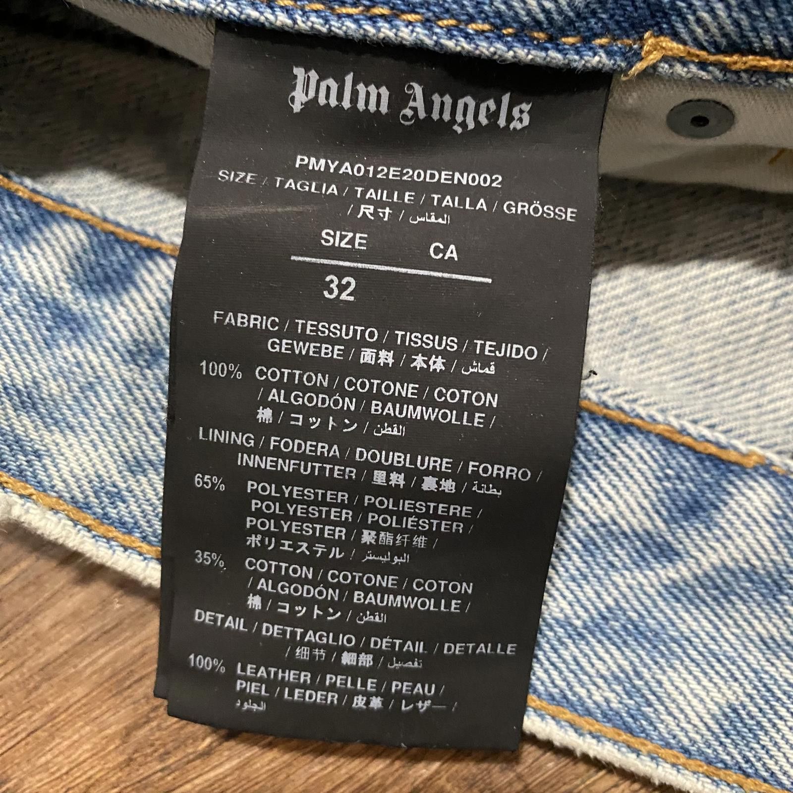 Designer × Palm Angels Palm Angels Curved Logo Washed Denim Slim Jeans Size US 32 / EU 48 - 7 Thumbnail