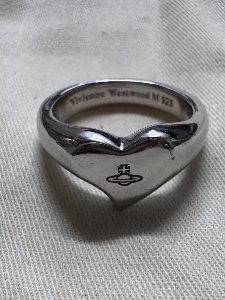 Vivienne Westwood Vivienne Westwood Sterling Silver Heart Fire Seal Saturn R Size ONE SIZE - 4 Thumbnail