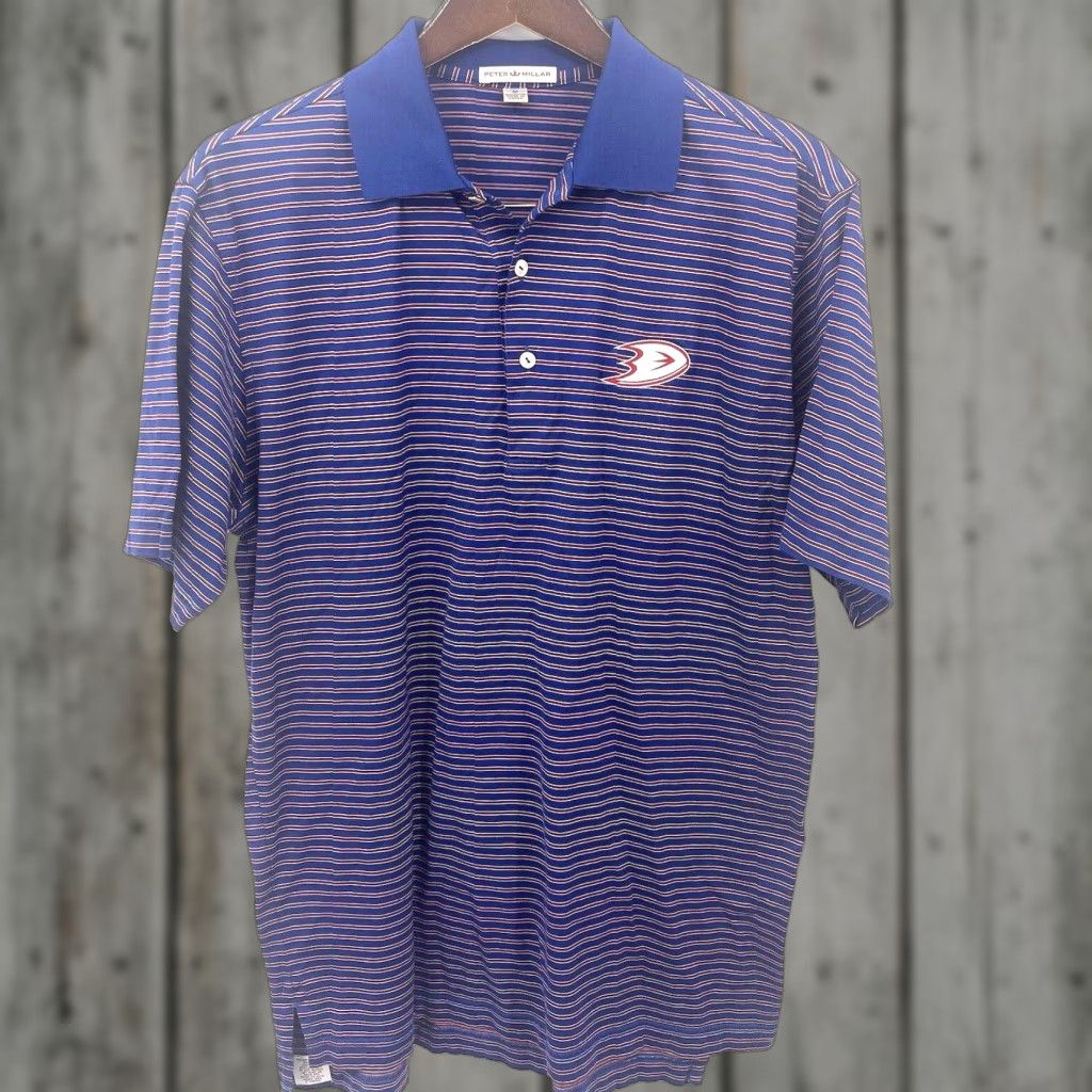 Peter Millar Peter Millar Polo Shirt Men M Red Blue Striped Short Sleeve Golf Preppy Dad Size US M / EU 48-50 / 2 - 1 Thumbnail