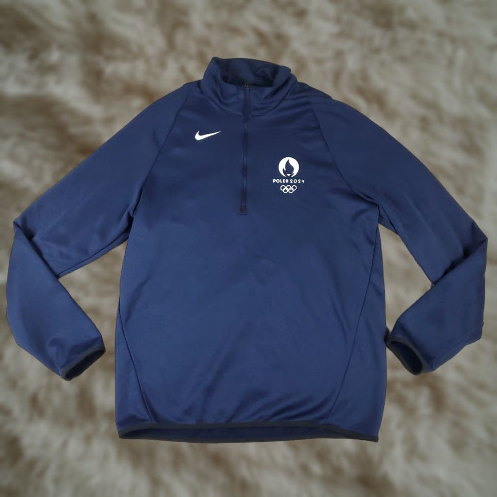 Nike Nike Sweatshirt Mens Medium Blue Lightweight Swoosh 1/4 Zip Pullover Size US M / EU 48-50 / 2 - 1 Thumbnail