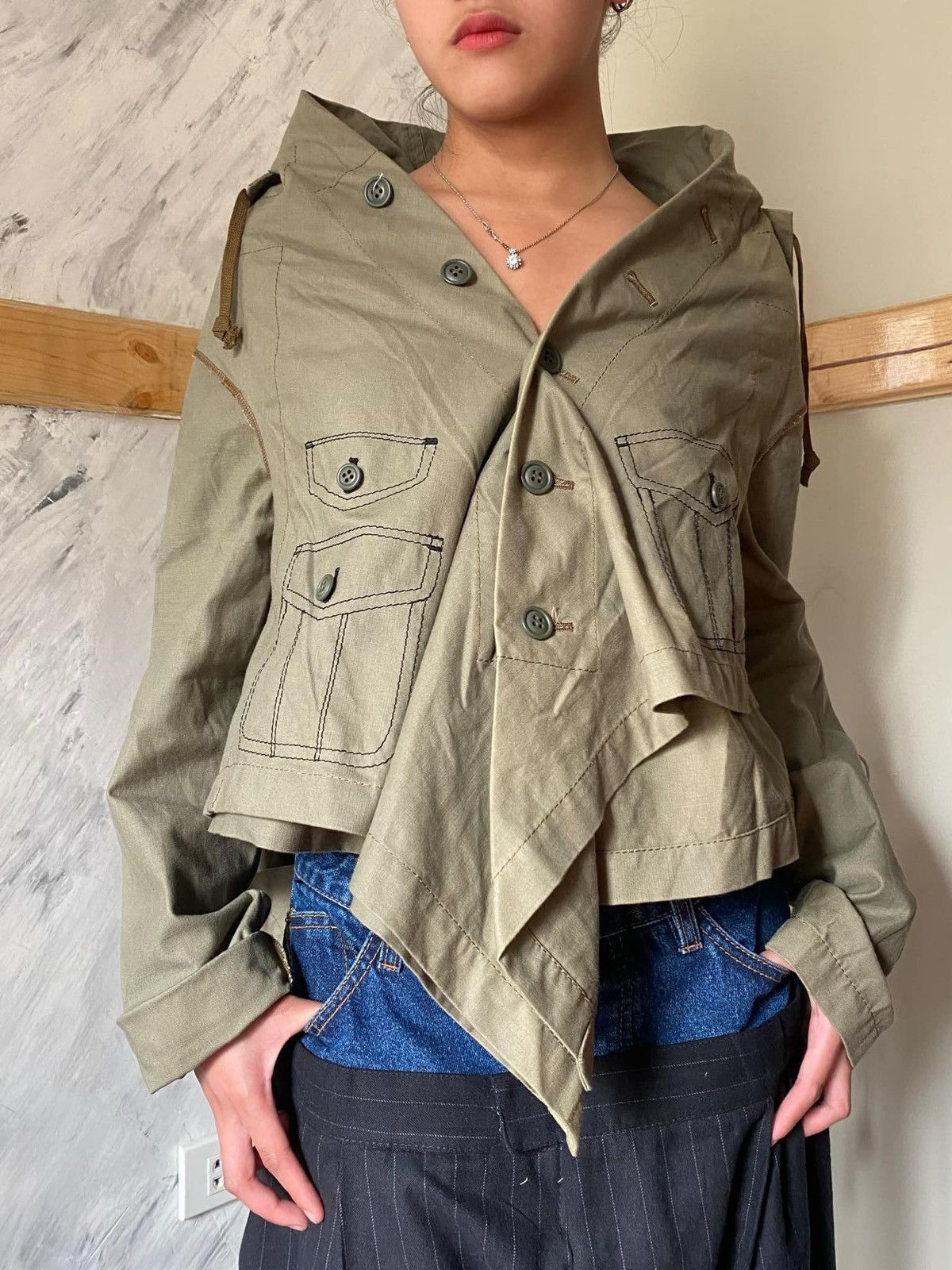 Comme des Garcons Comme Des Garçons Trompe L’oiel Stitching Military Coat Size M / US 6-8 / IT 42-44 - 3 Thumbnail