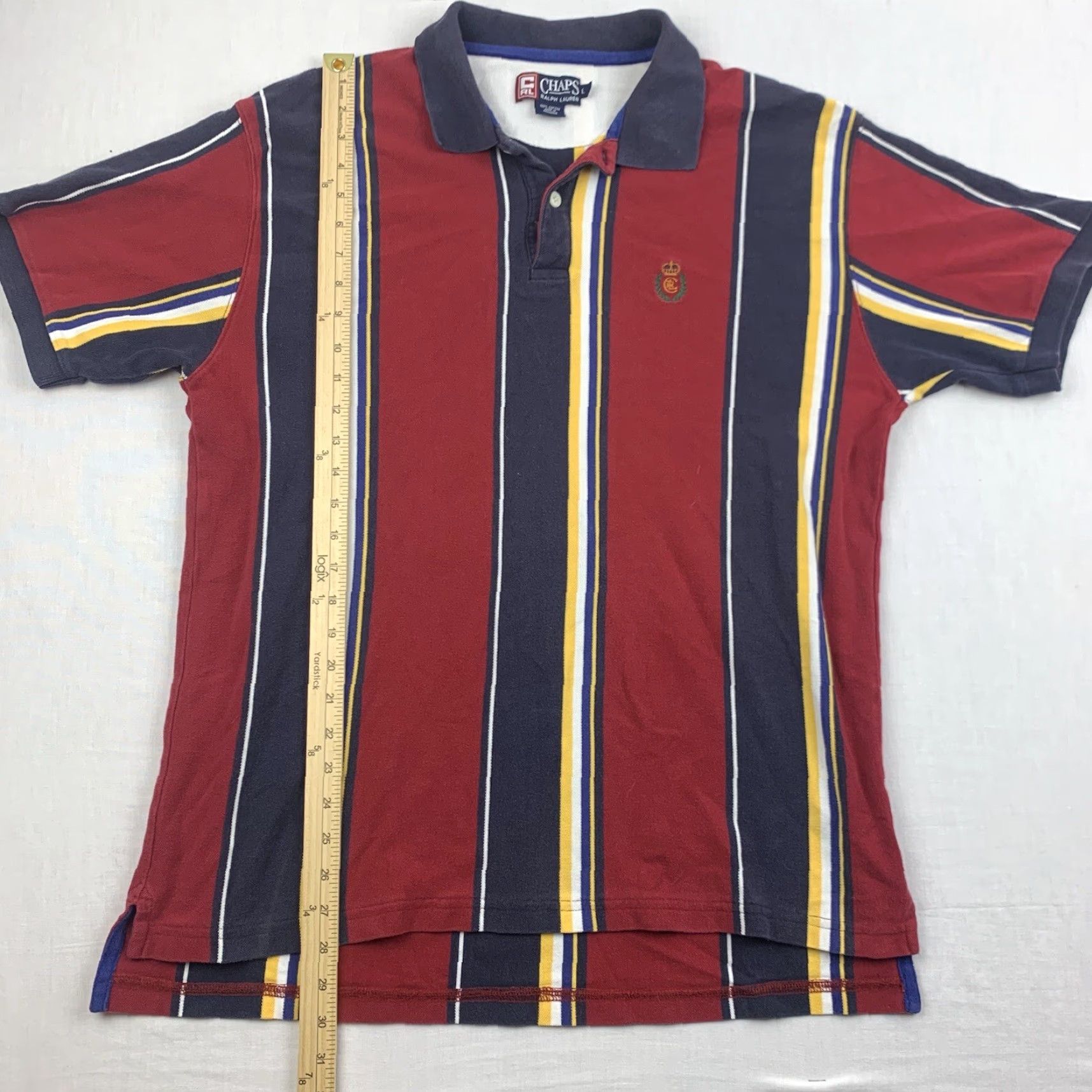 Chaps VINTAGE Ralph Lauren Chaps Polo Shirt Men Large Red Striped Collared Short Sleeve Preppy 90s Size US L / EU 52-54 / 3 - 4 Thumbnail