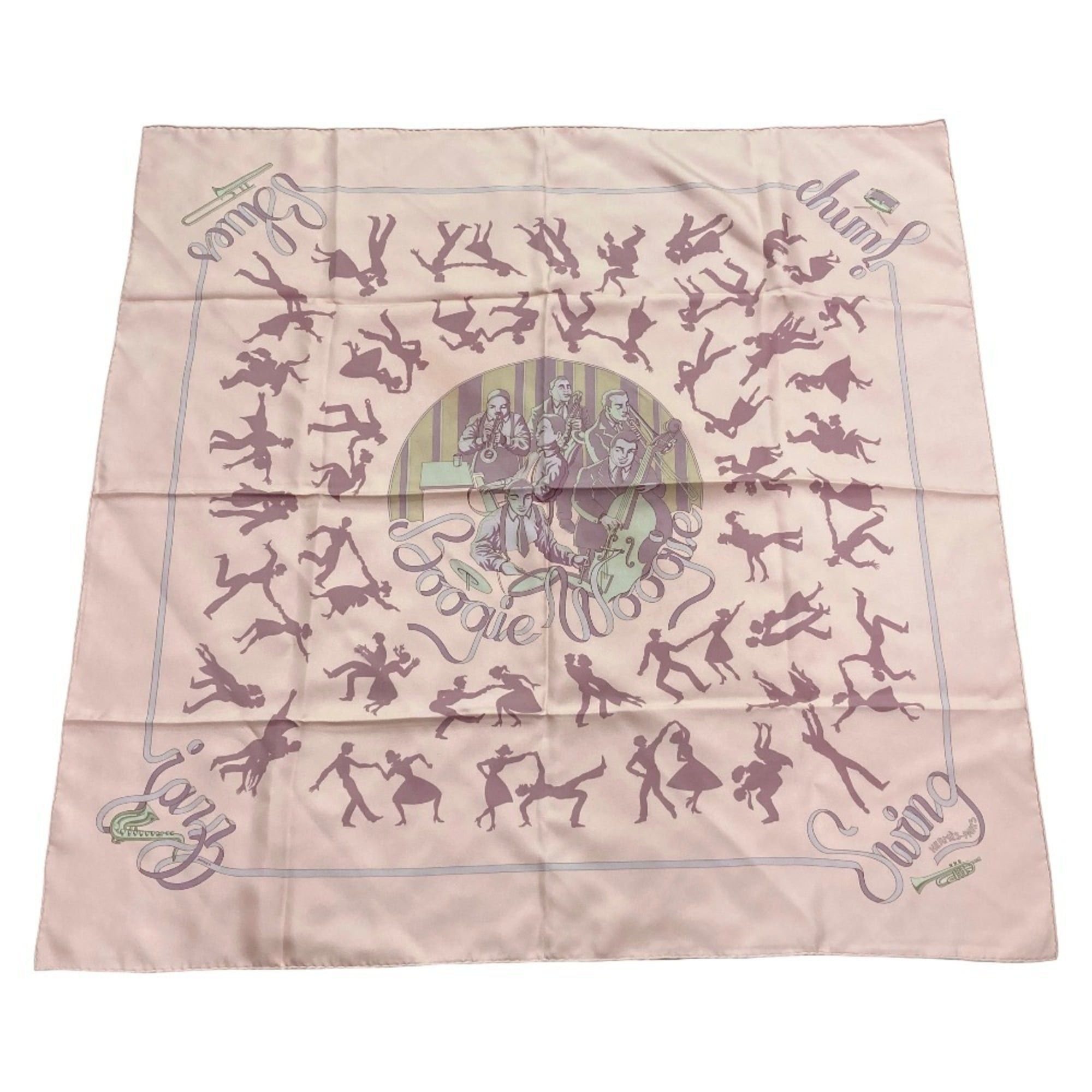 Hermes HERMES Carre 90 Boogie Woogie Silk Scarf/Muffler, Pink, Women's Size ONE SIZE - 1 Thumbnail