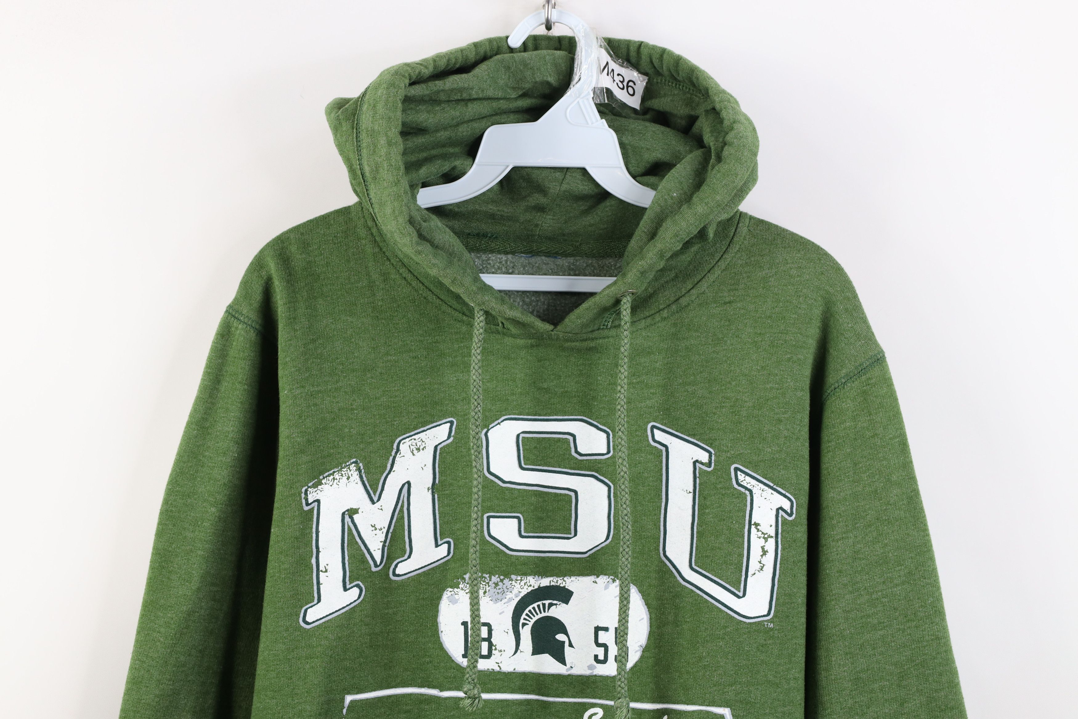 Vintage Vintage 90s Y2K Spell Michigan State University Hoodie Green Size US S / EU 44-46 / 1 - 2 Thumbnail