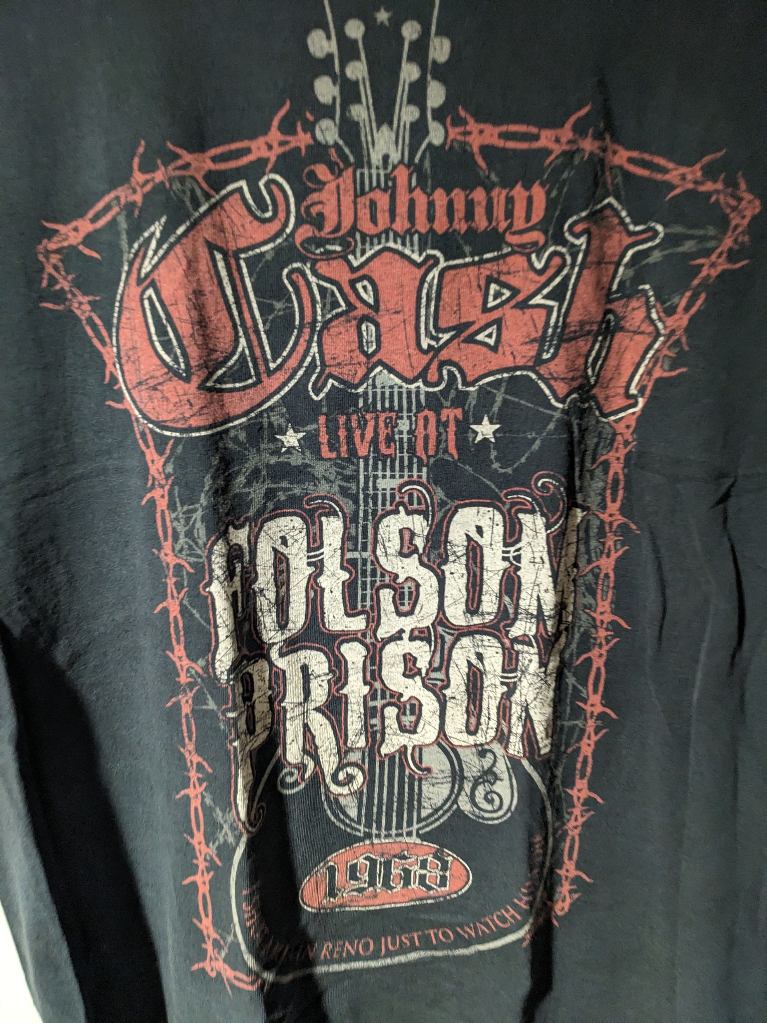 Vintage × Zion Rootswear Vintage Y2K Johnny Cash Live Tour Zion Black Medium T-Shirt Size US M / EU 48-50 / 2 - 2 Thumbnail