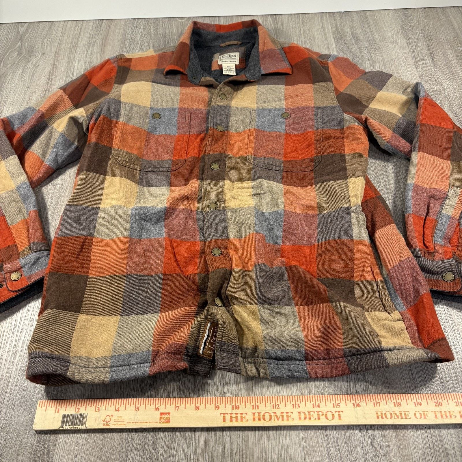 L.L. Bean L.L. Bean Men's Fleece Lined Flannel Shirt Jacket Pla Blue M Size US L / EU 52-54 / 3 - 5 Thumbnail