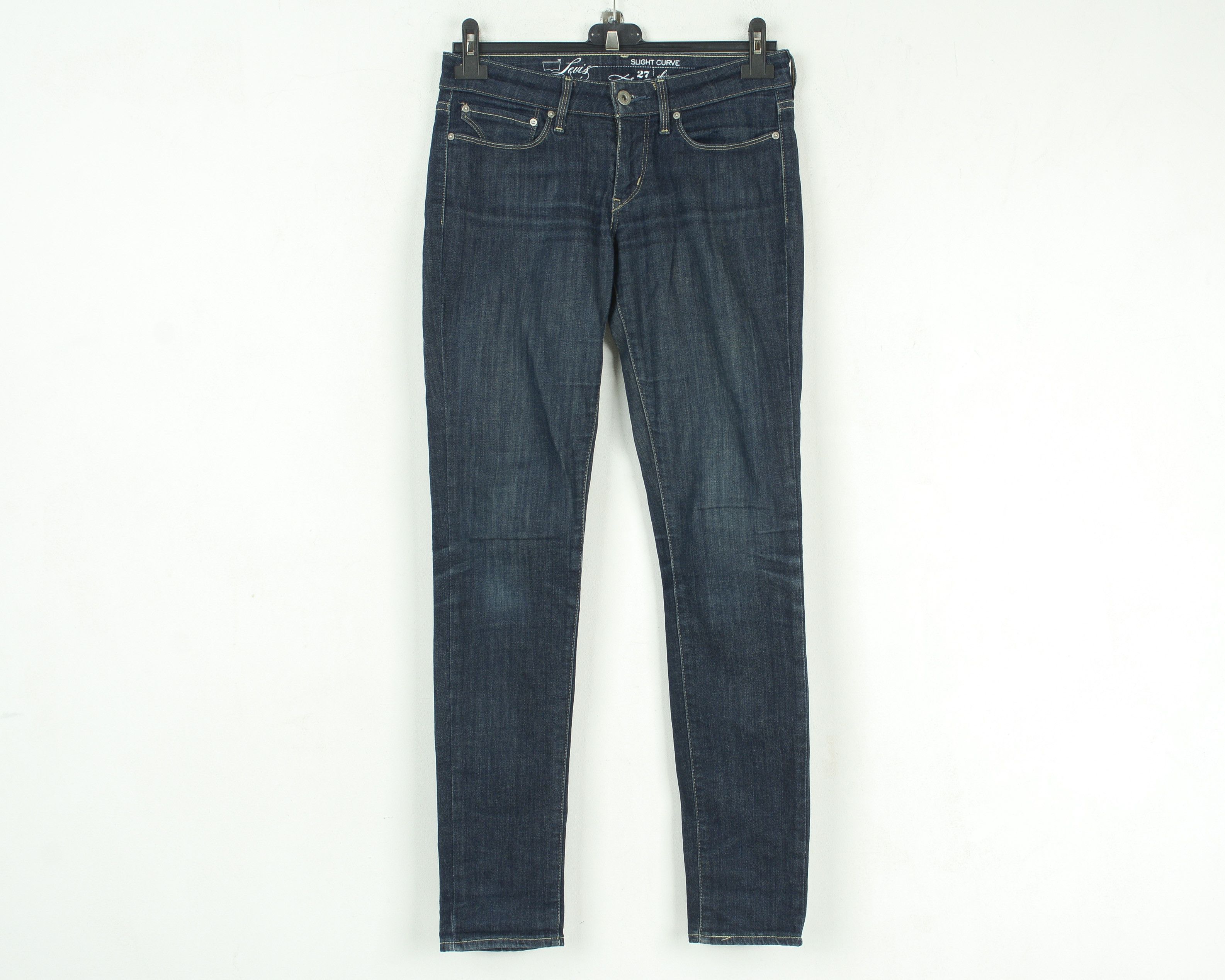 Levi's Slight Curve Skinny W27 L32 Trousers Pants Navy Low Rise Size 27" / US 4 / IT 40 - 1 Thumbnail