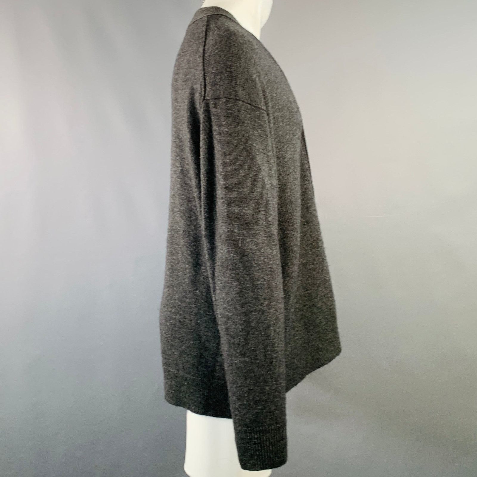 SOFIE D'HOORE Size S Grey Charcoal Knit Cashmere Oversized V-Neck Cardigan Size US S / EU 44-46 / 1 - 2 Thumbnail