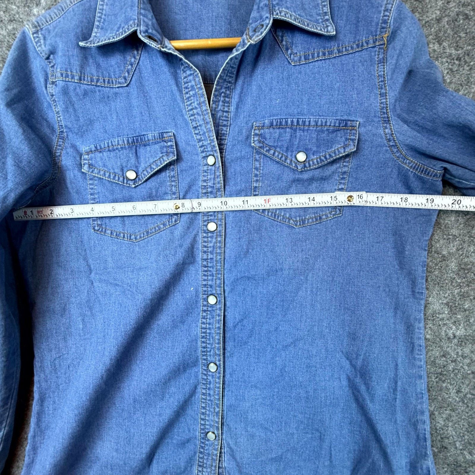 Coldwater Creek Coldwater Creek Denim Shirt Blue Western Cowgirl Pearl Snap Size L / US 10 / IT 46 - 7 Thumbnail