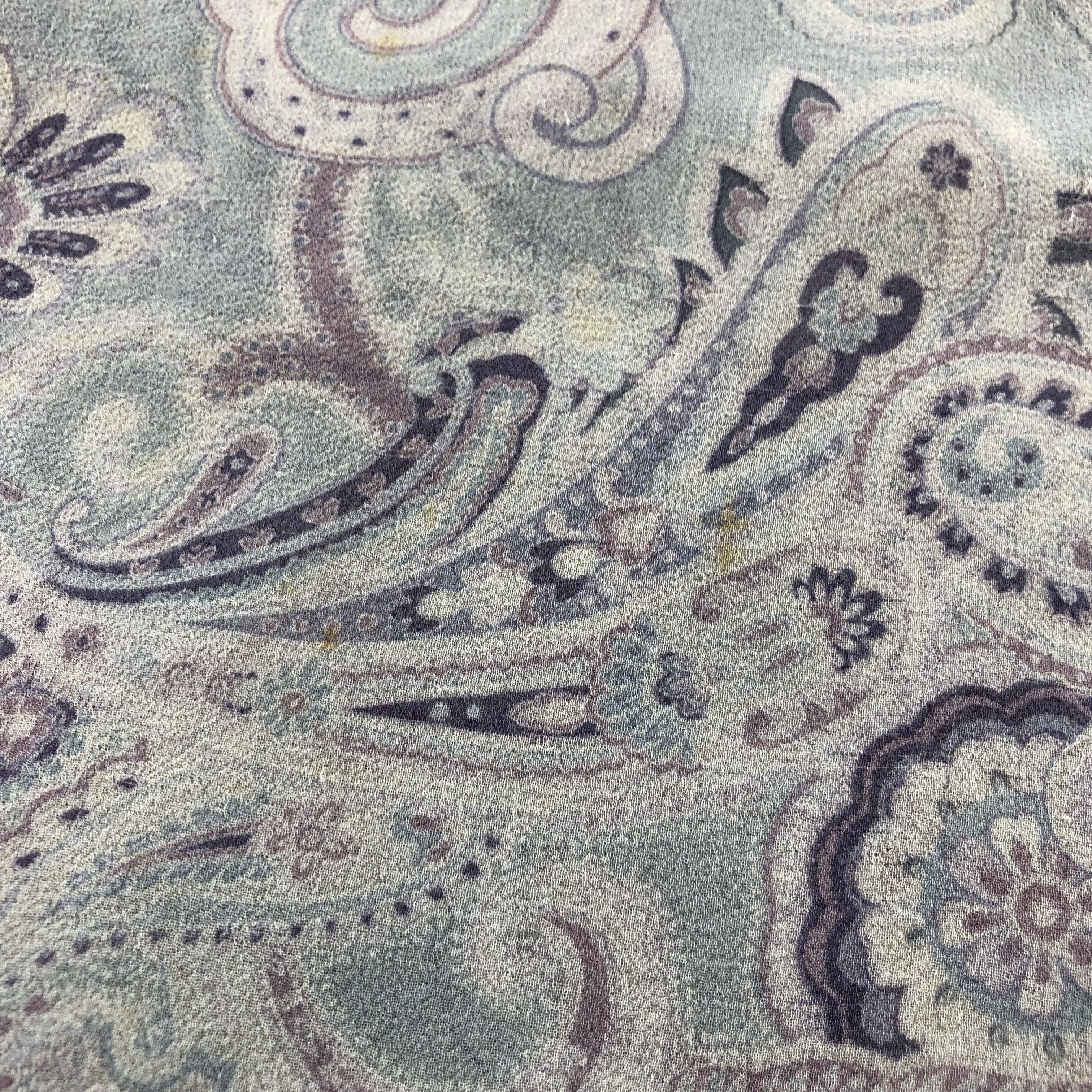 Vintage Basile Paisley Silk Stole Silk Scarf M1382 Size ONE SIZE - 12 Thumbnail
