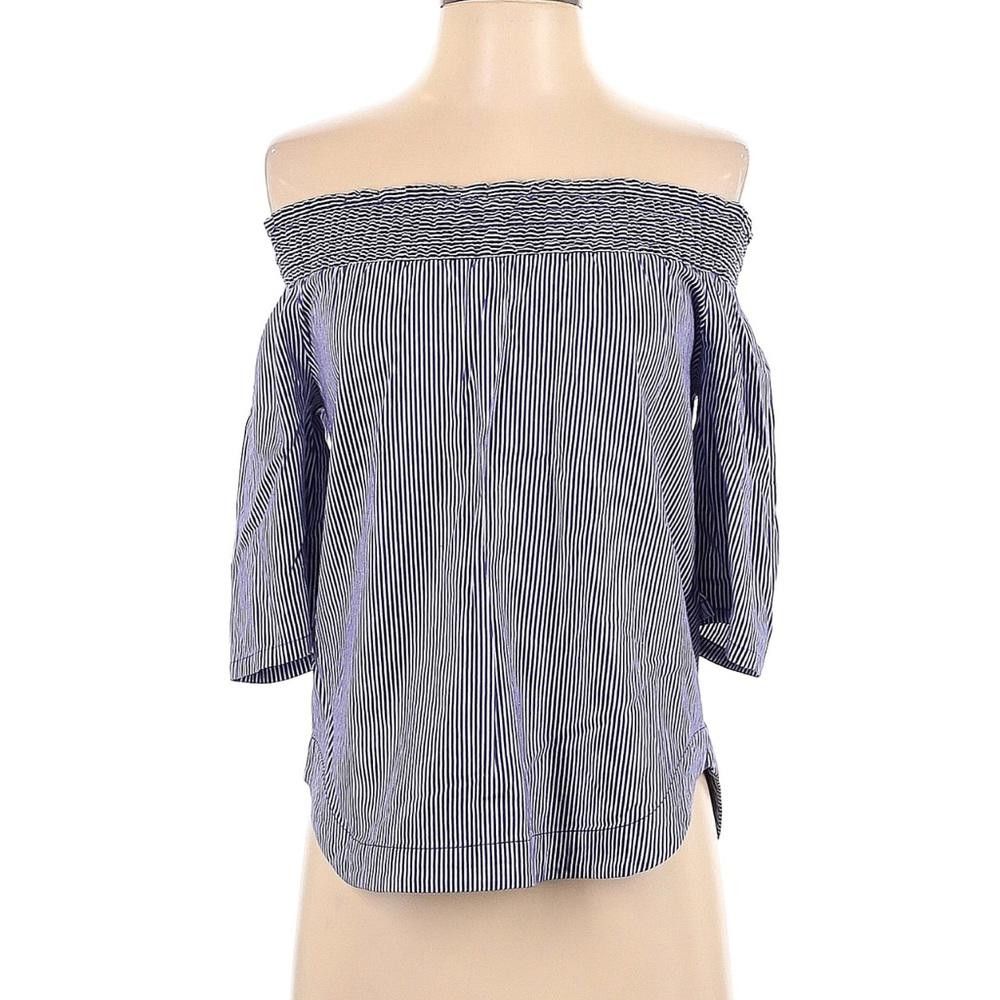 Designer 7th Ave Shirt Off Shoulder Short Sleeve Tunic Top Size XS / US 0-2 / IT 36-38 - 1 Thumbnail