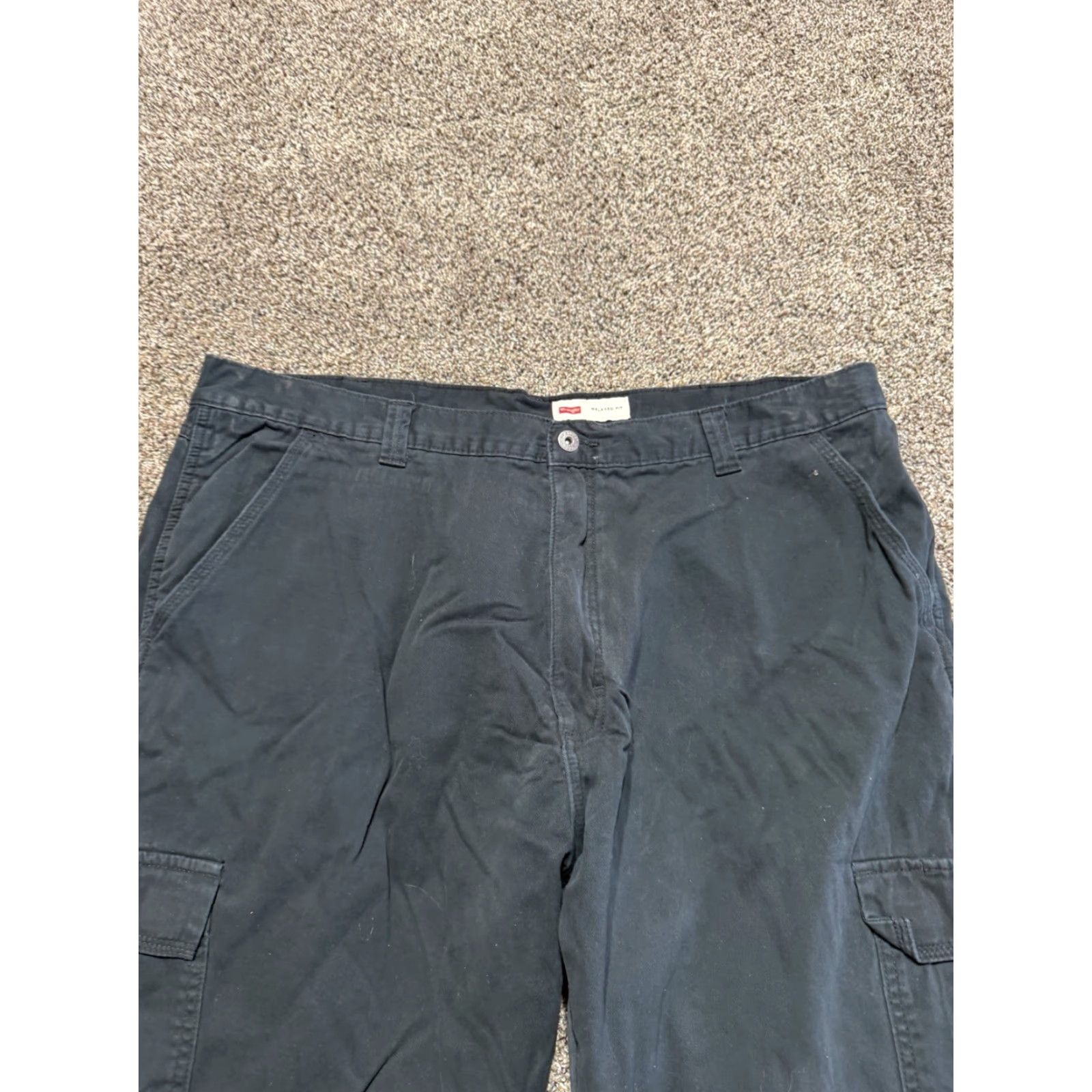 Wrangler Wrangler Cargo Pants Mens 42 Black Fleece Lined Winter 42X30 Relaxed Straight Front Cargo Pocket Solid Cotton Jeans Trousers Dream? Size US 42 / EU 58 - 3 Thumbnail